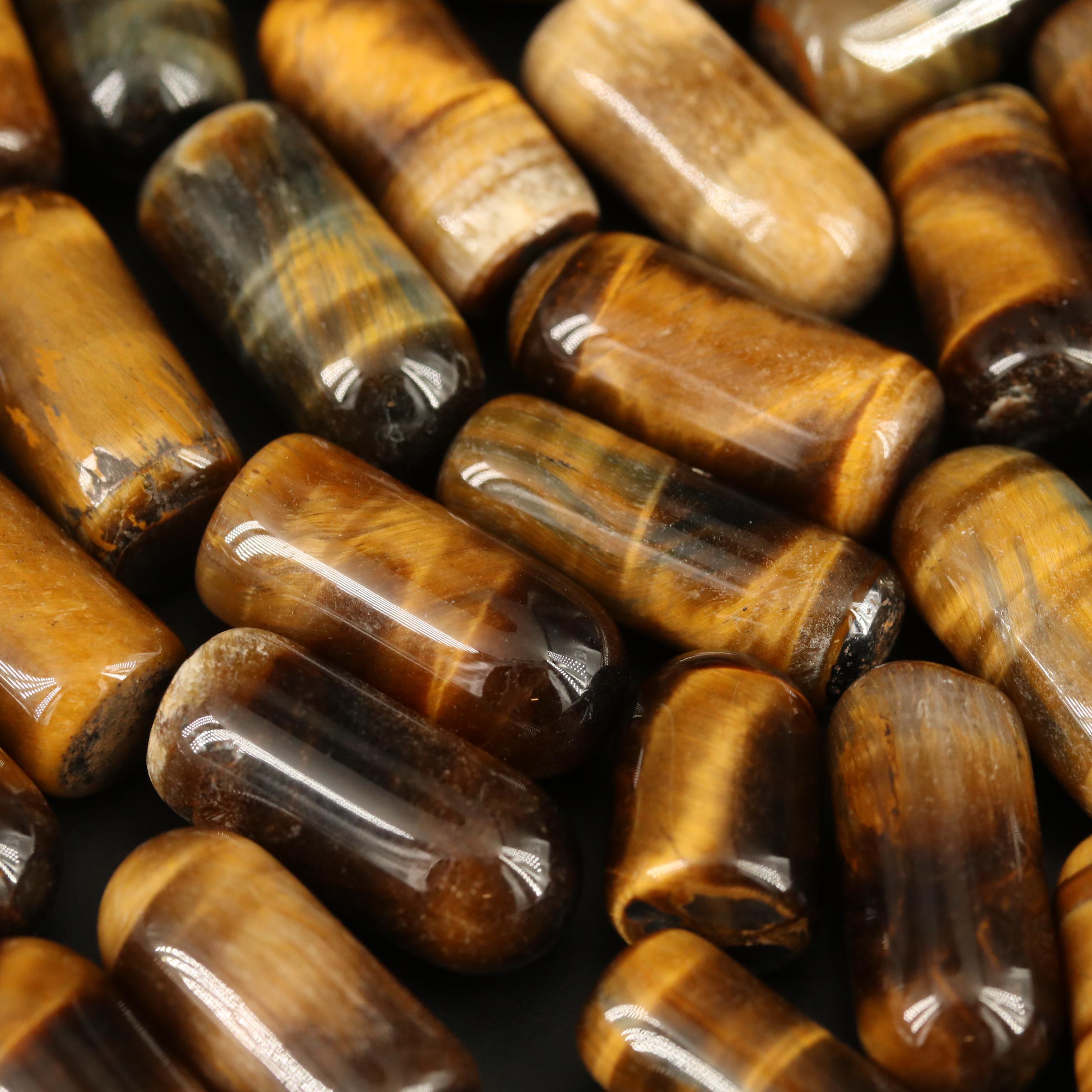 Loose 626.13 CTW Tiger's Eye Selection Featuring Capsule Shapes