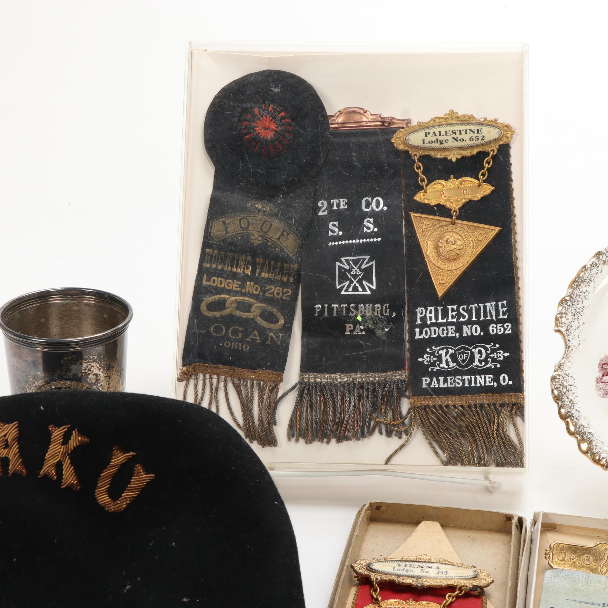 Fraternal Memorabilia, Masonic, Odd Fellows, Kiwanis, and More, Early/Mid 20th C