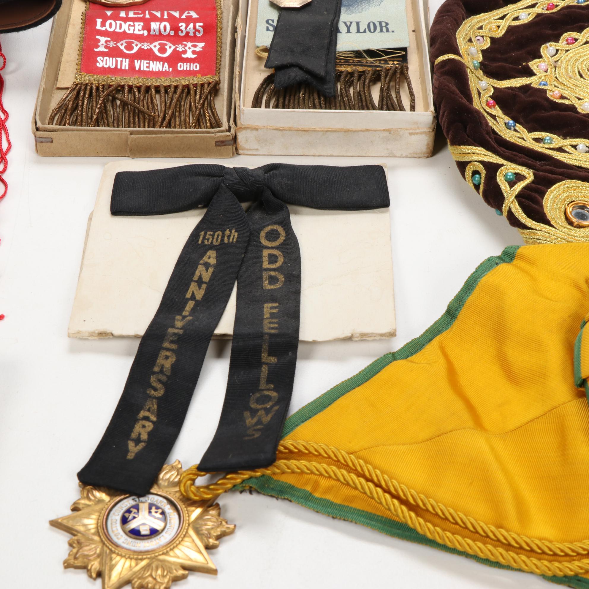 Fraternal Memorabilia, Masonic, Odd Fellows, Kiwanis, and More, Early/Mid 20th C