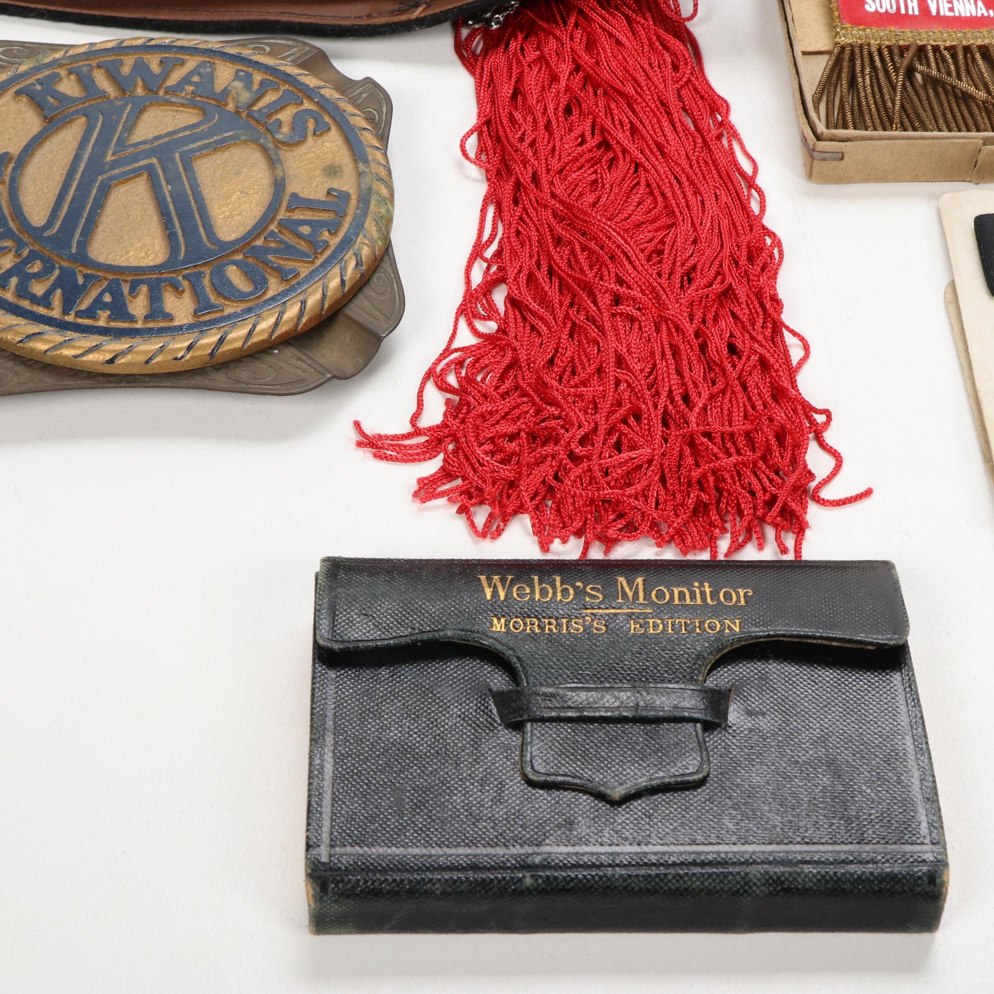 Fraternal Memorabilia, Masonic, Odd Fellows, Kiwanis, and More, Early/Mid 20th C