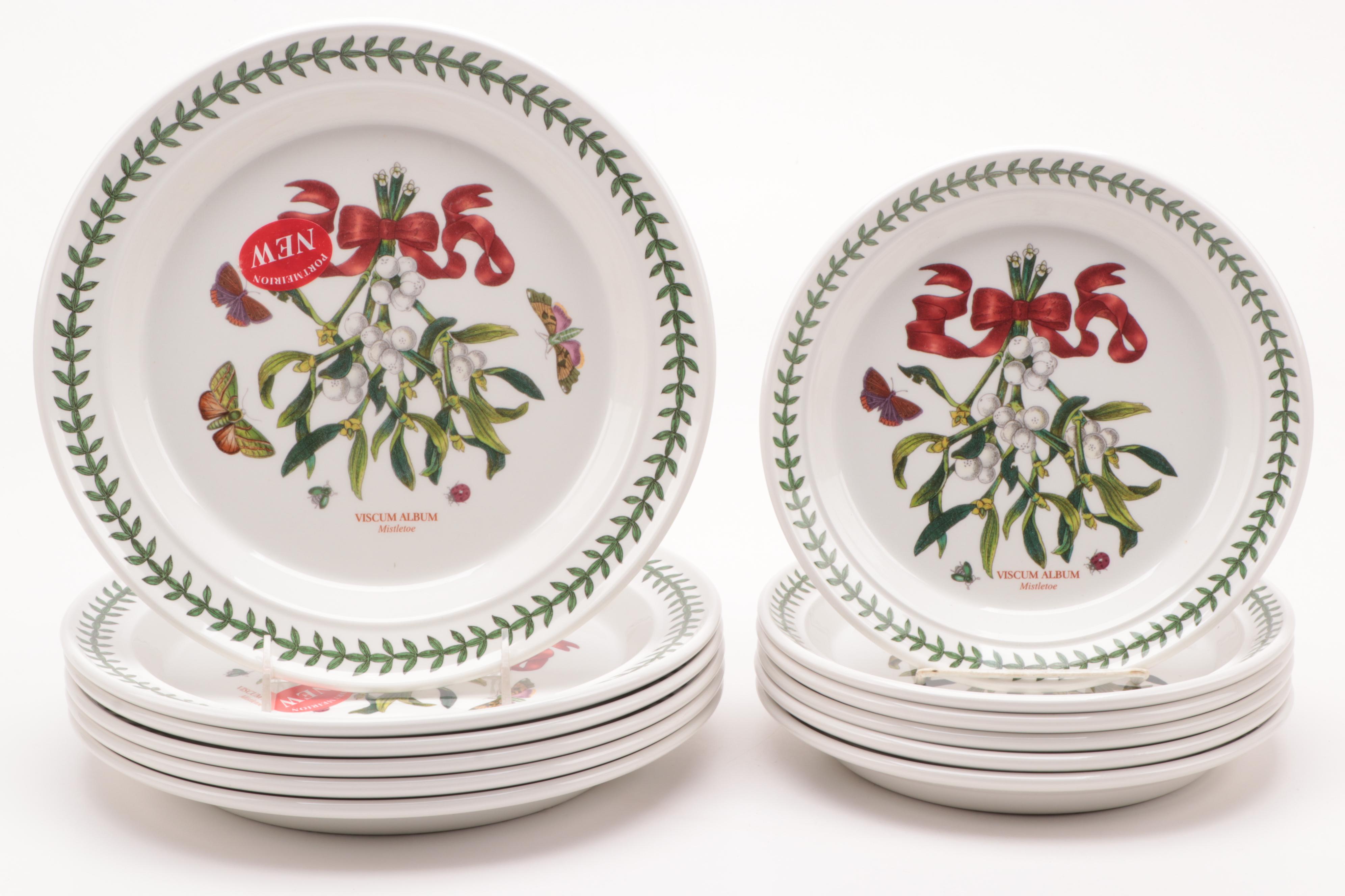 Portmeirion Holiday Motif Ceramic Dinnerware Including "The Holly and The Ivy"