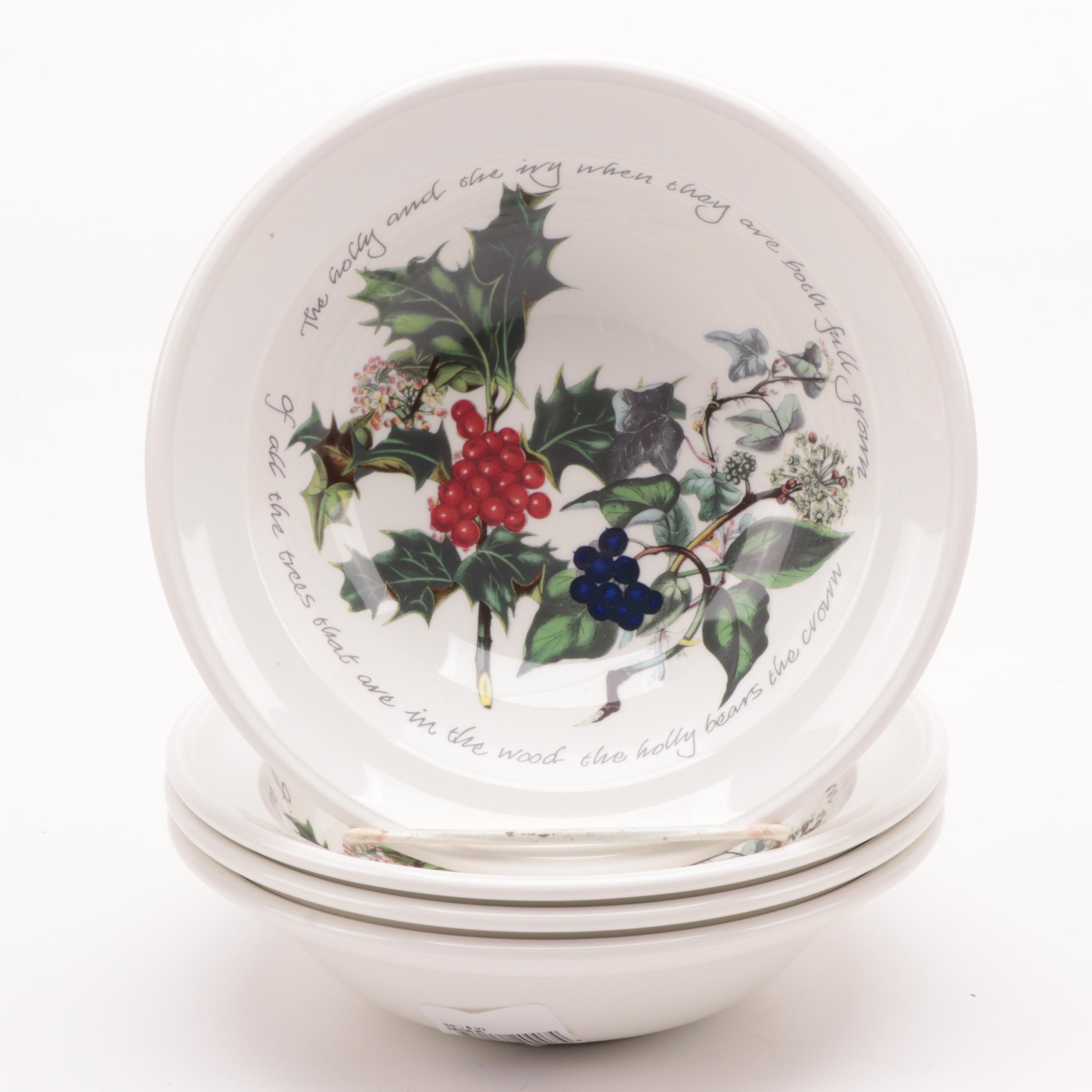 Portmeirion Holiday Motif Ceramic Dinnerware Including "The Holly and The Ivy"