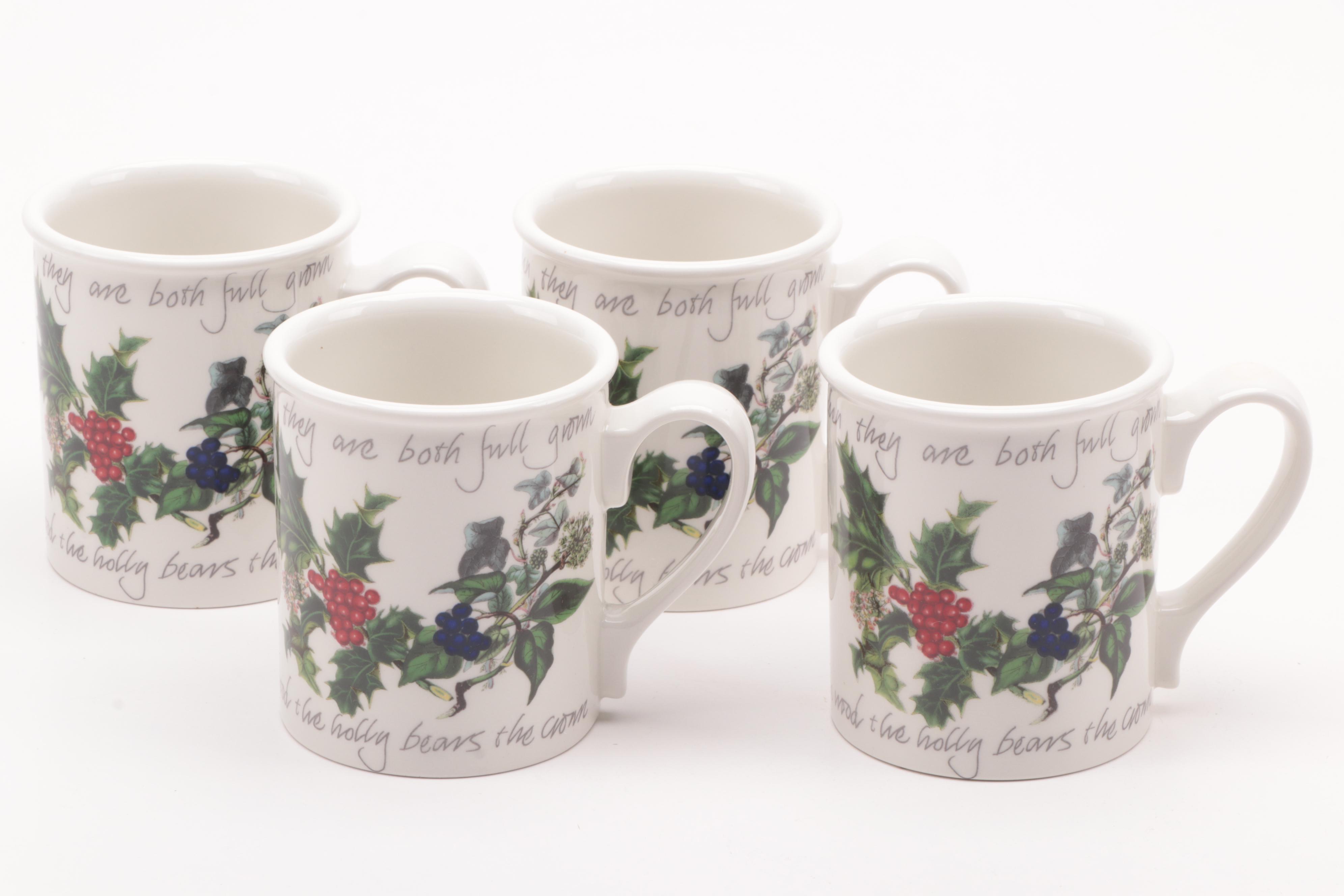 Portmeirion Holiday Motif Ceramic Dinnerware Including "The Holly and The Ivy"