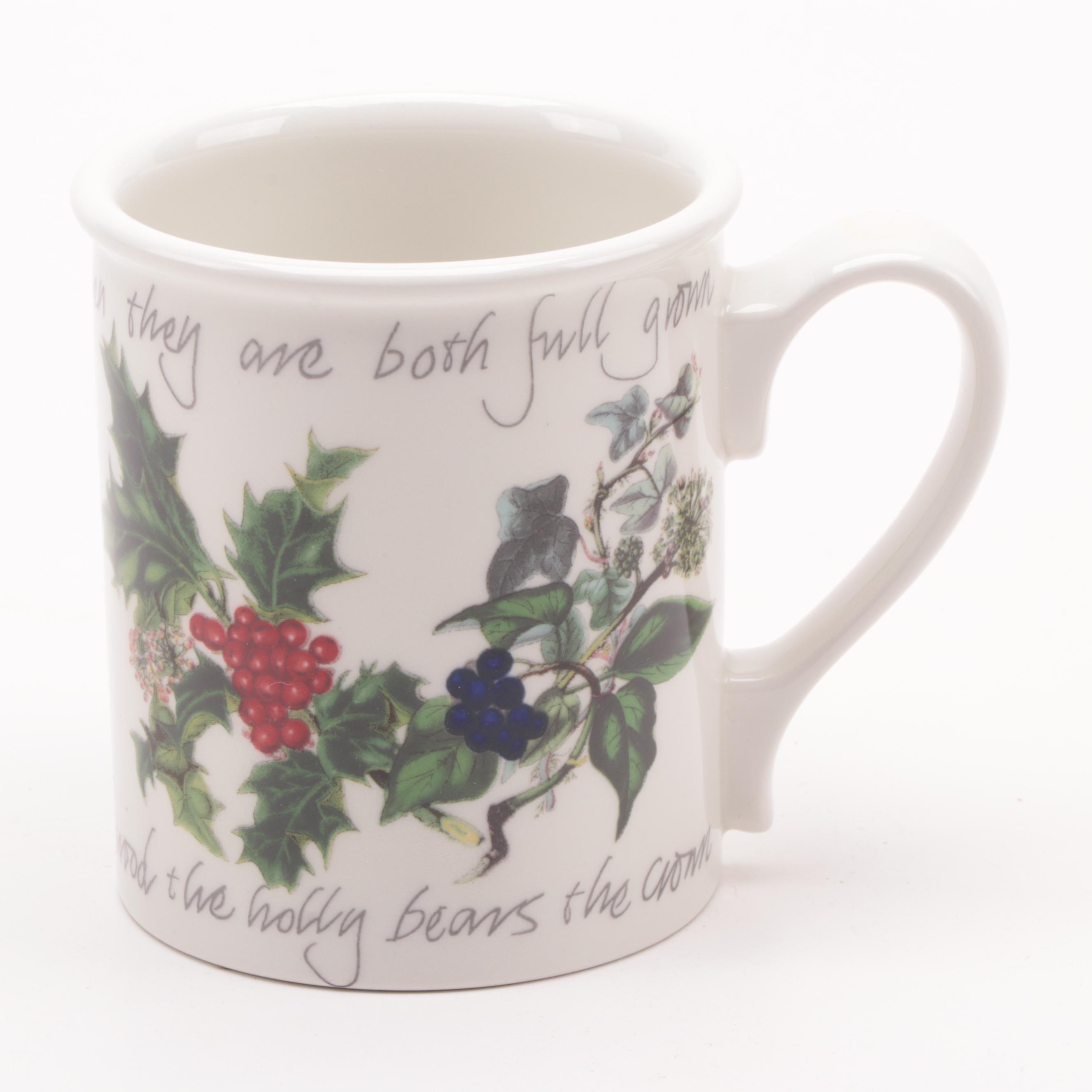 Portmeirion Holiday Motif Ceramic Dinnerware Including "The Holly and The Ivy"
