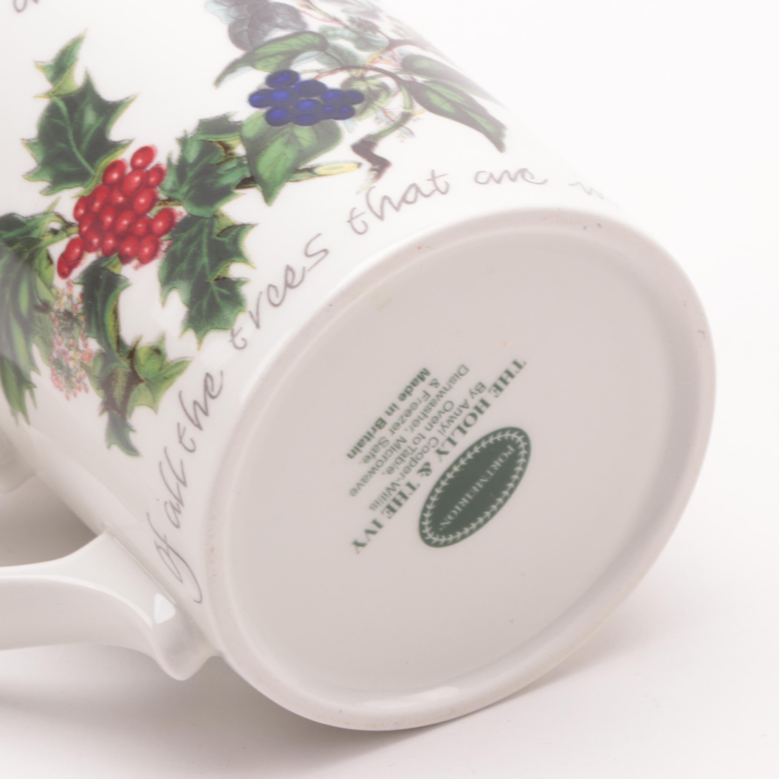 Portmeirion Holiday Motif Ceramic Dinnerware Including "The Holly and The Ivy"