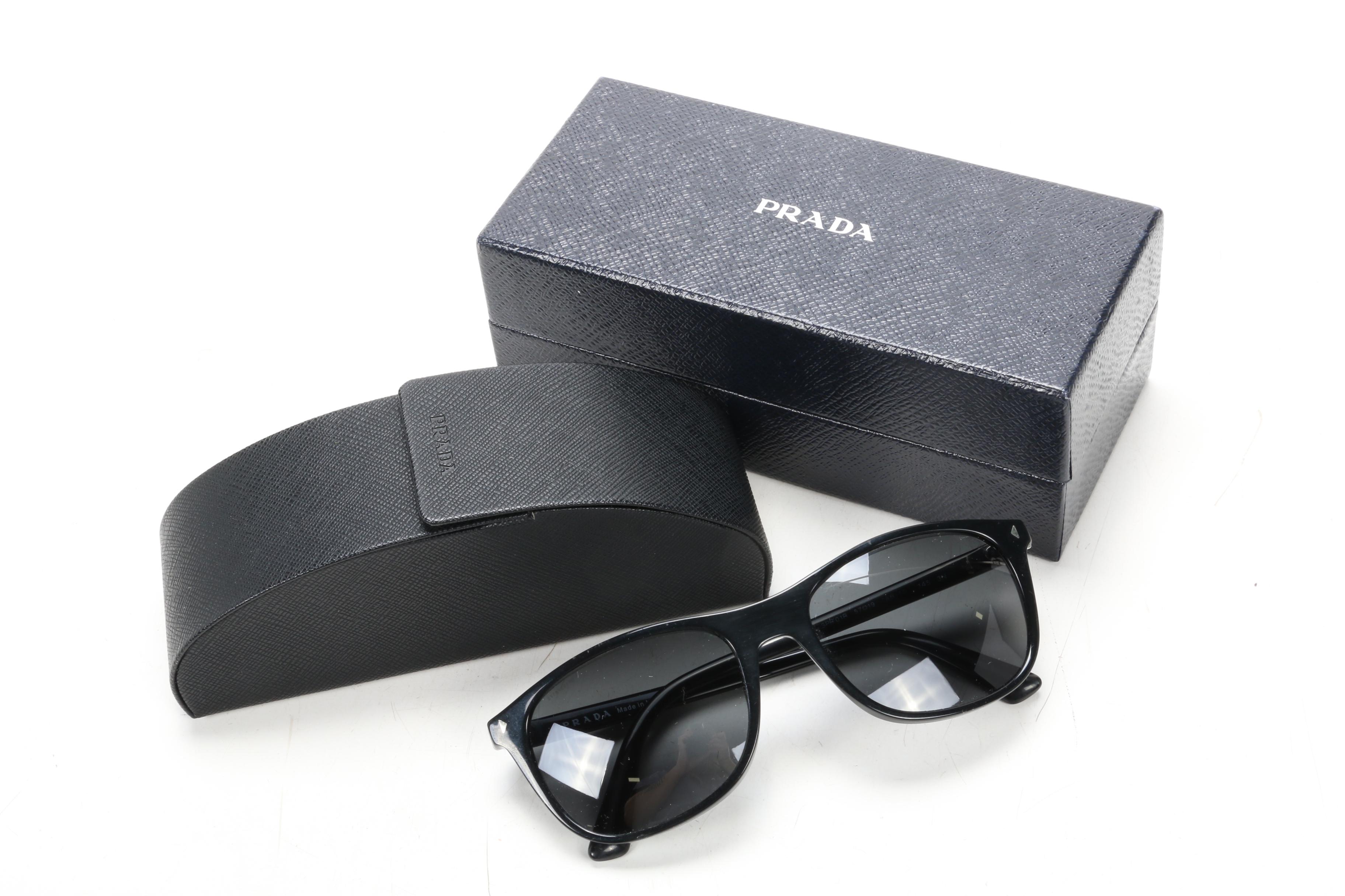 Prada SPR01R Black Sunglasses with Case