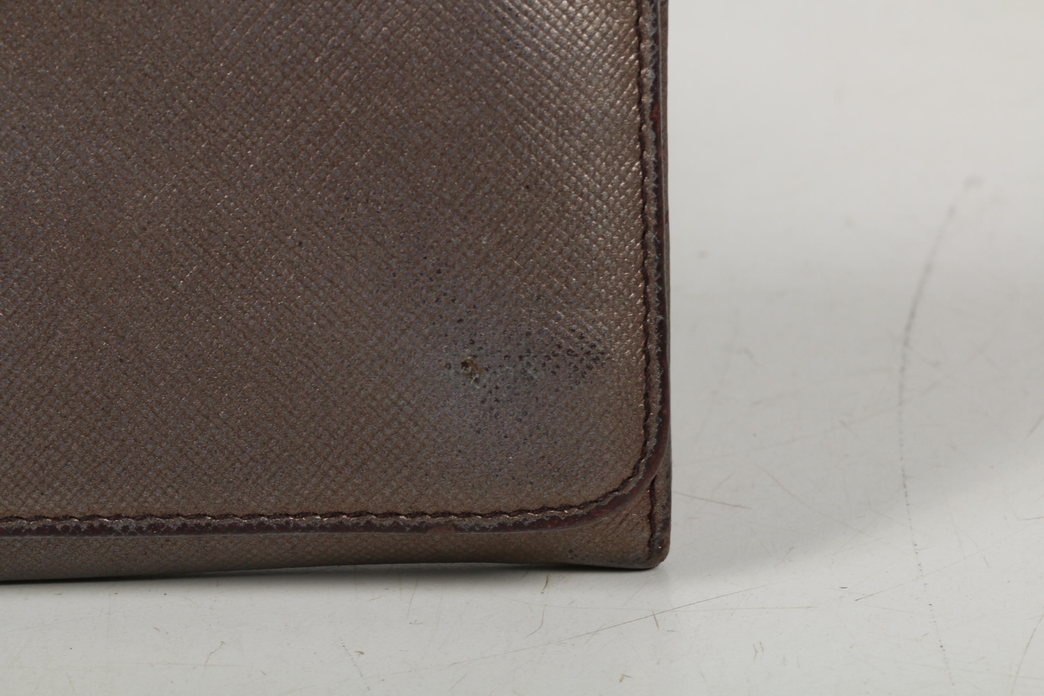 Prada Long Wallet in Metallic Saffiano Leather