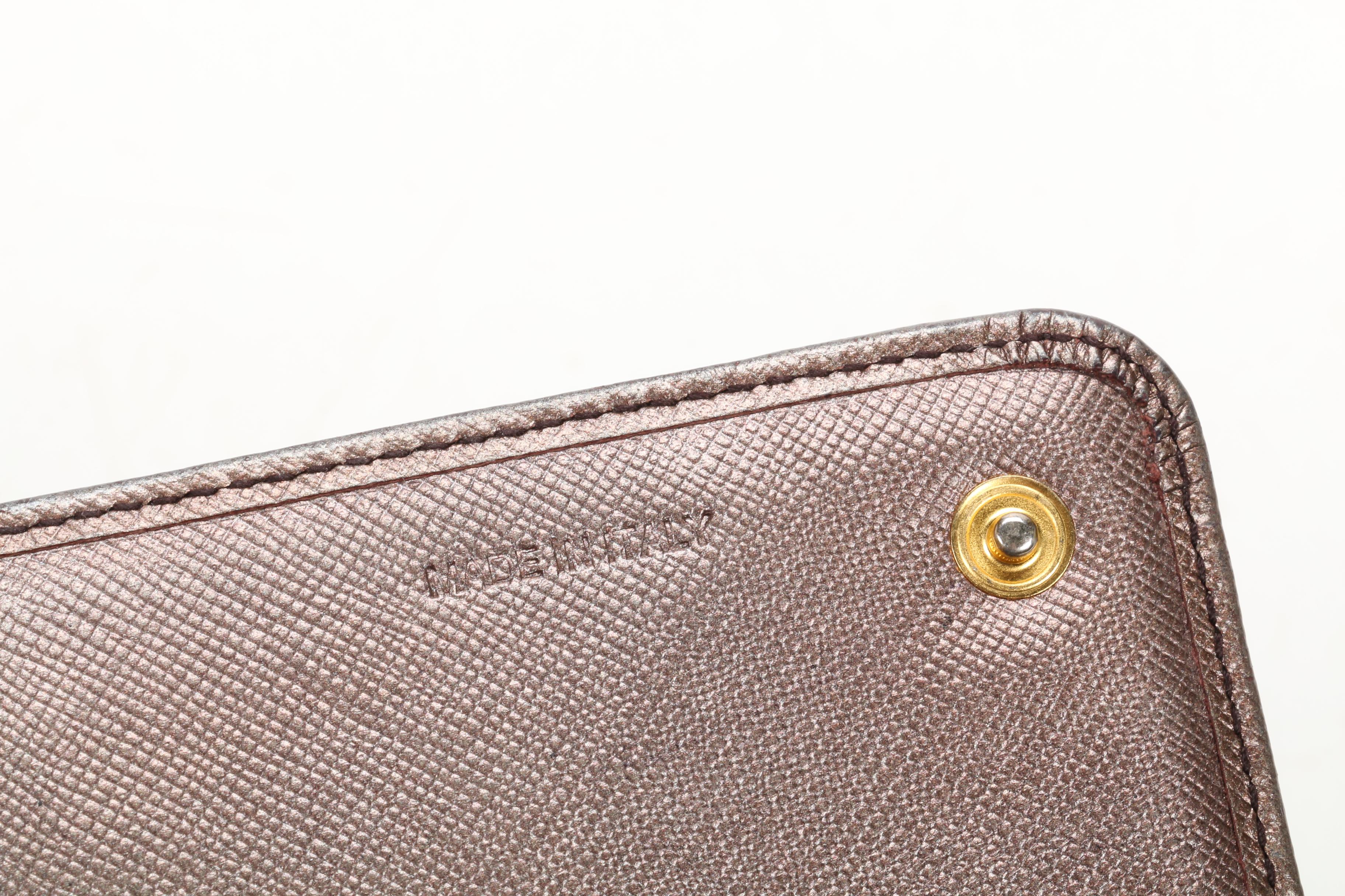 Prada Long Wallet in Metallic Saffiano Leather