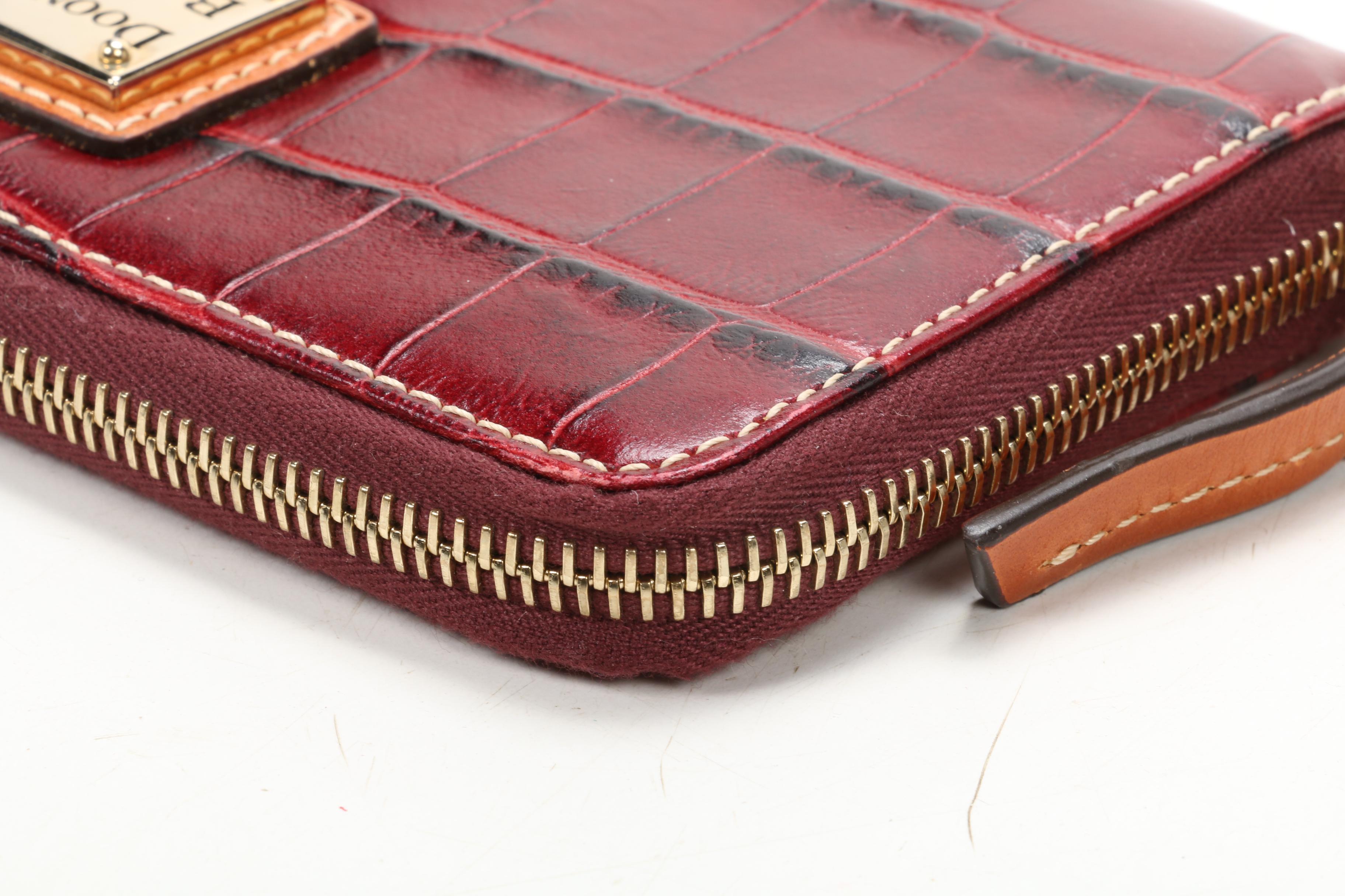Dooney & Bourke Zip Wallet in Crocodile Embossed Leather