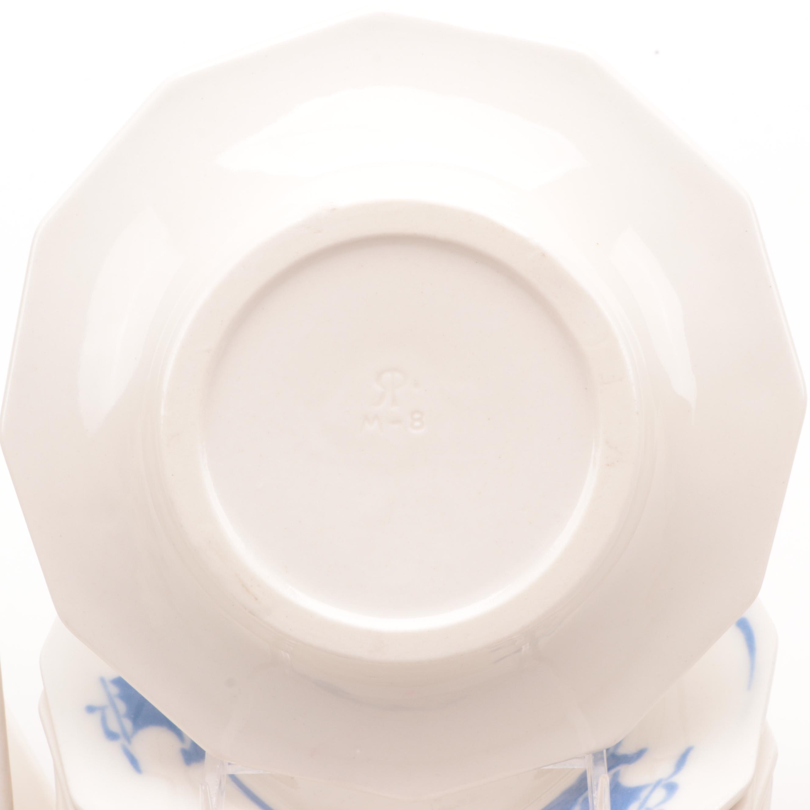 Rookwood Pottery "Blue Ship" Earthenware Dinnerware, Late 19th C.