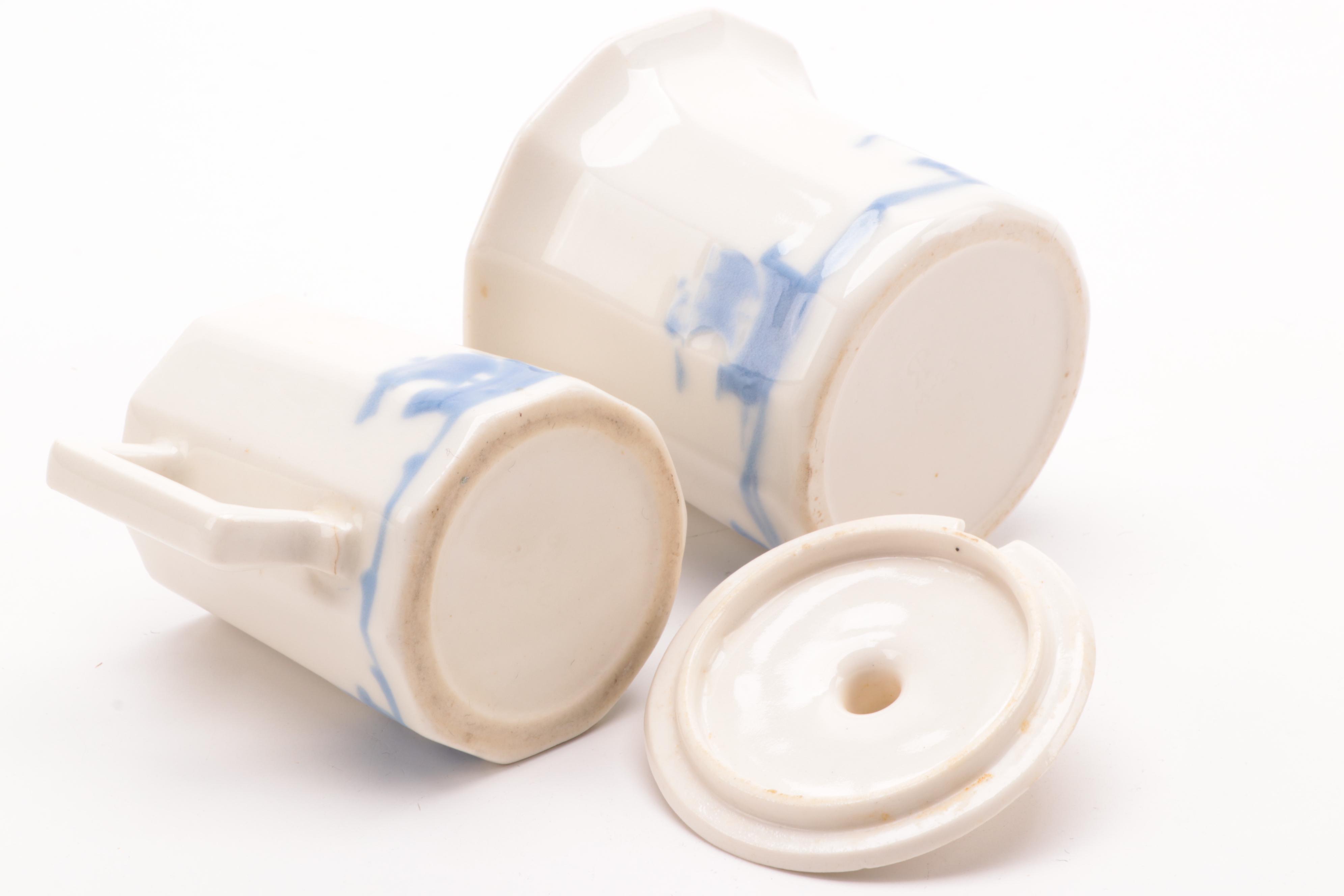 Rookwood Pottery "Blue Ship" Earthenware Dinnerware, Late 19th C.