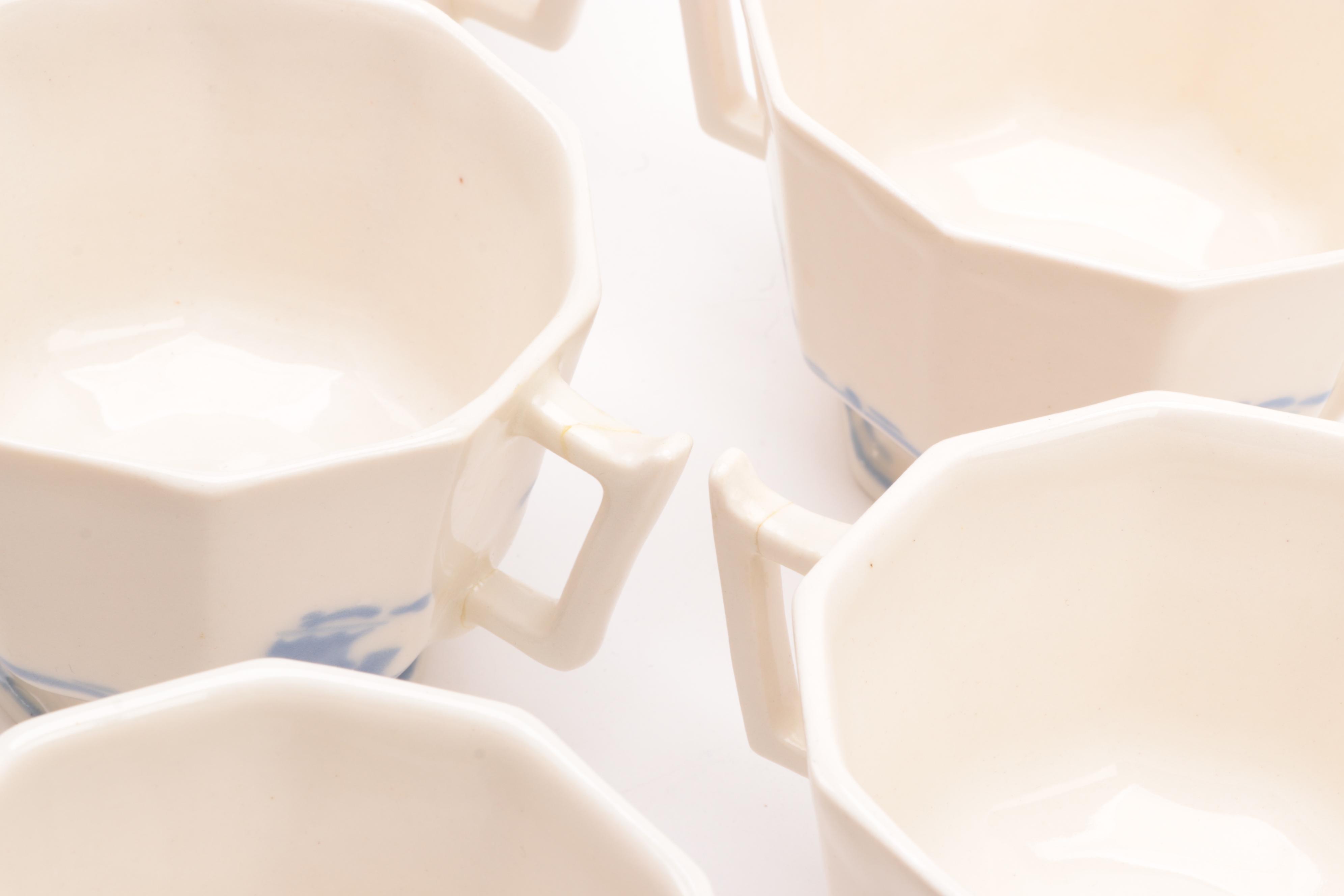 Rookwood Pottery "Blue Ship" Earthenware Dinnerware, Late 19th C.