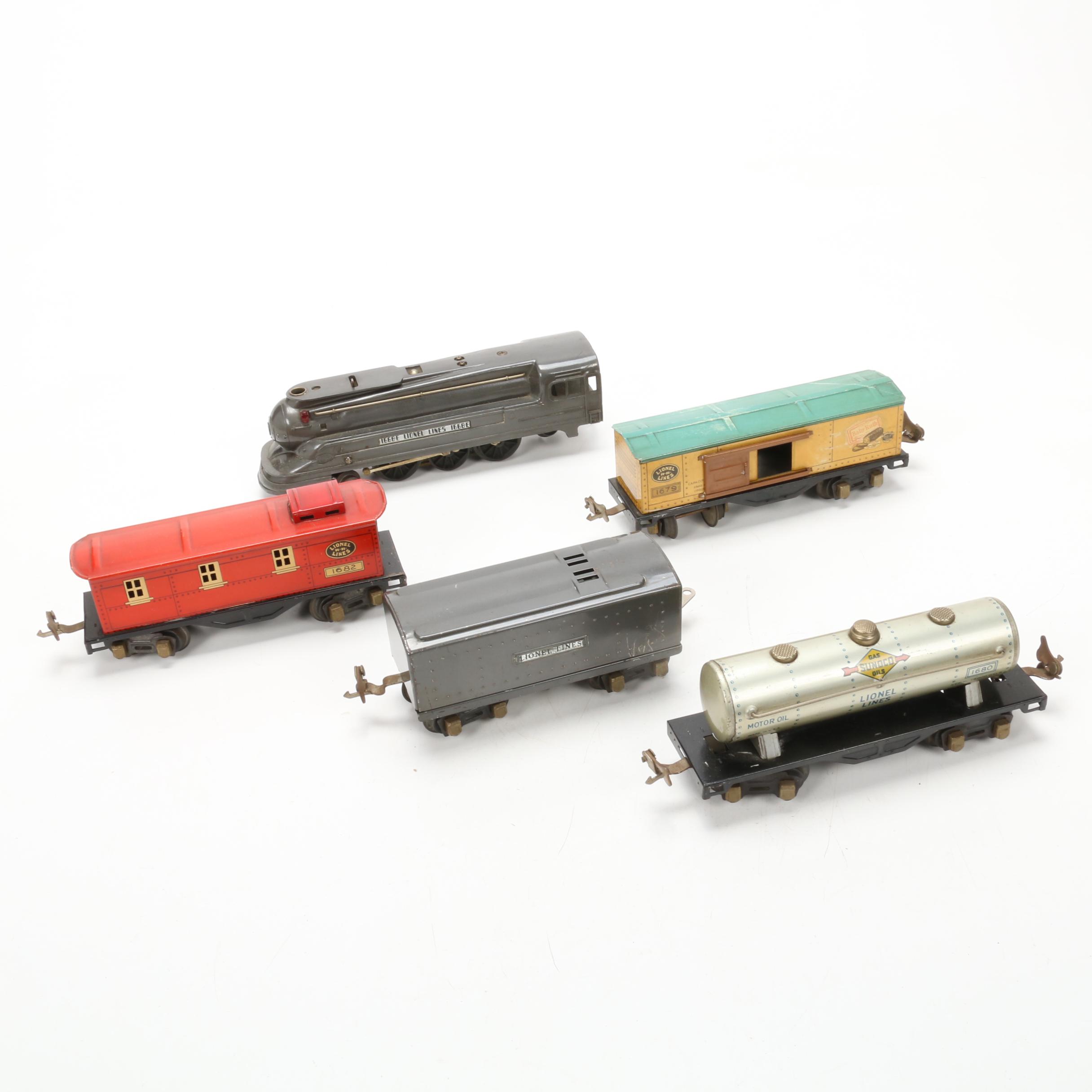 Lionel Pre War O Scale Train Set with 1668E Steam Locomotive, Mid 20th Century