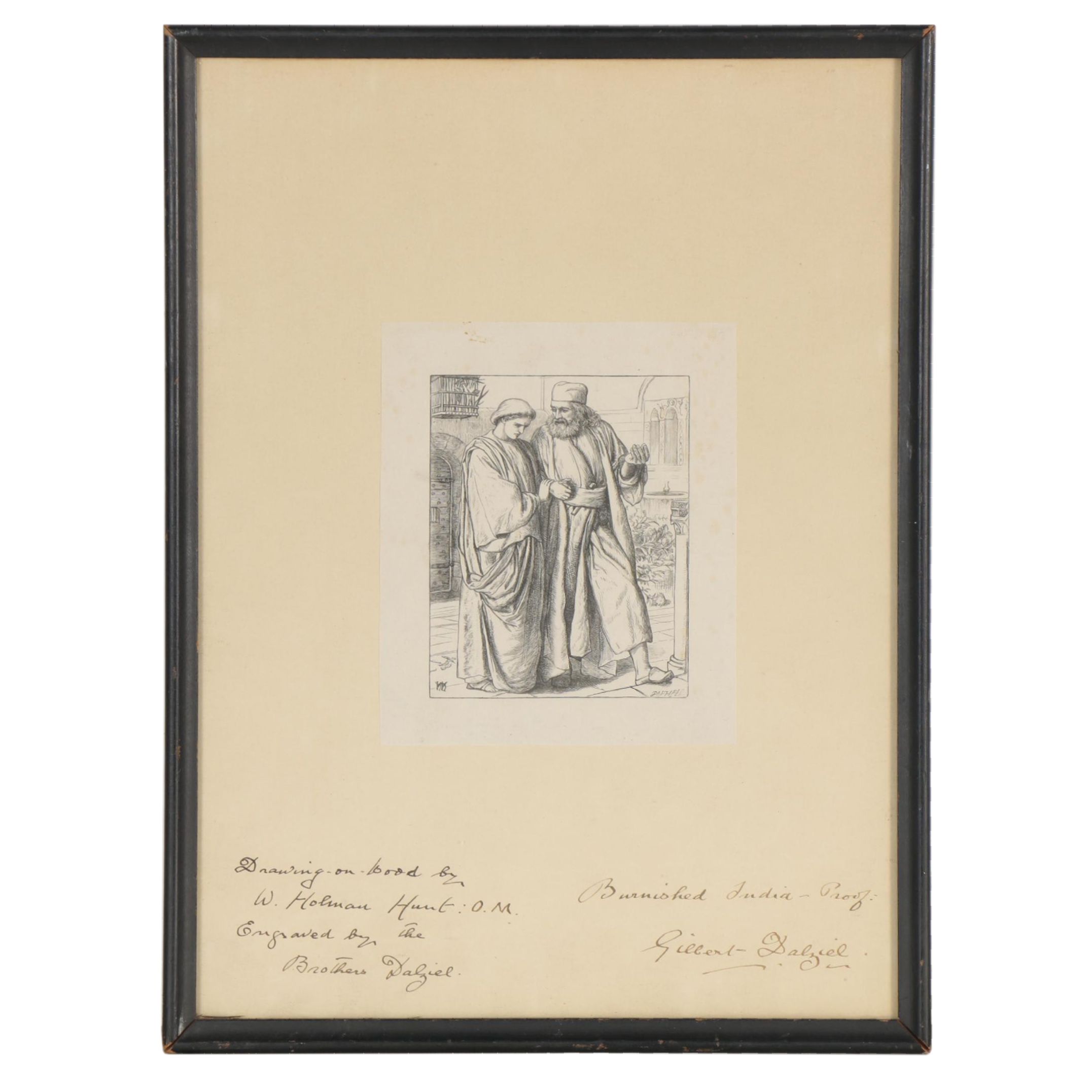 Brothers Dalziel Wood Engraving after W. Holman Hunt "The Lent Jewels," 1862