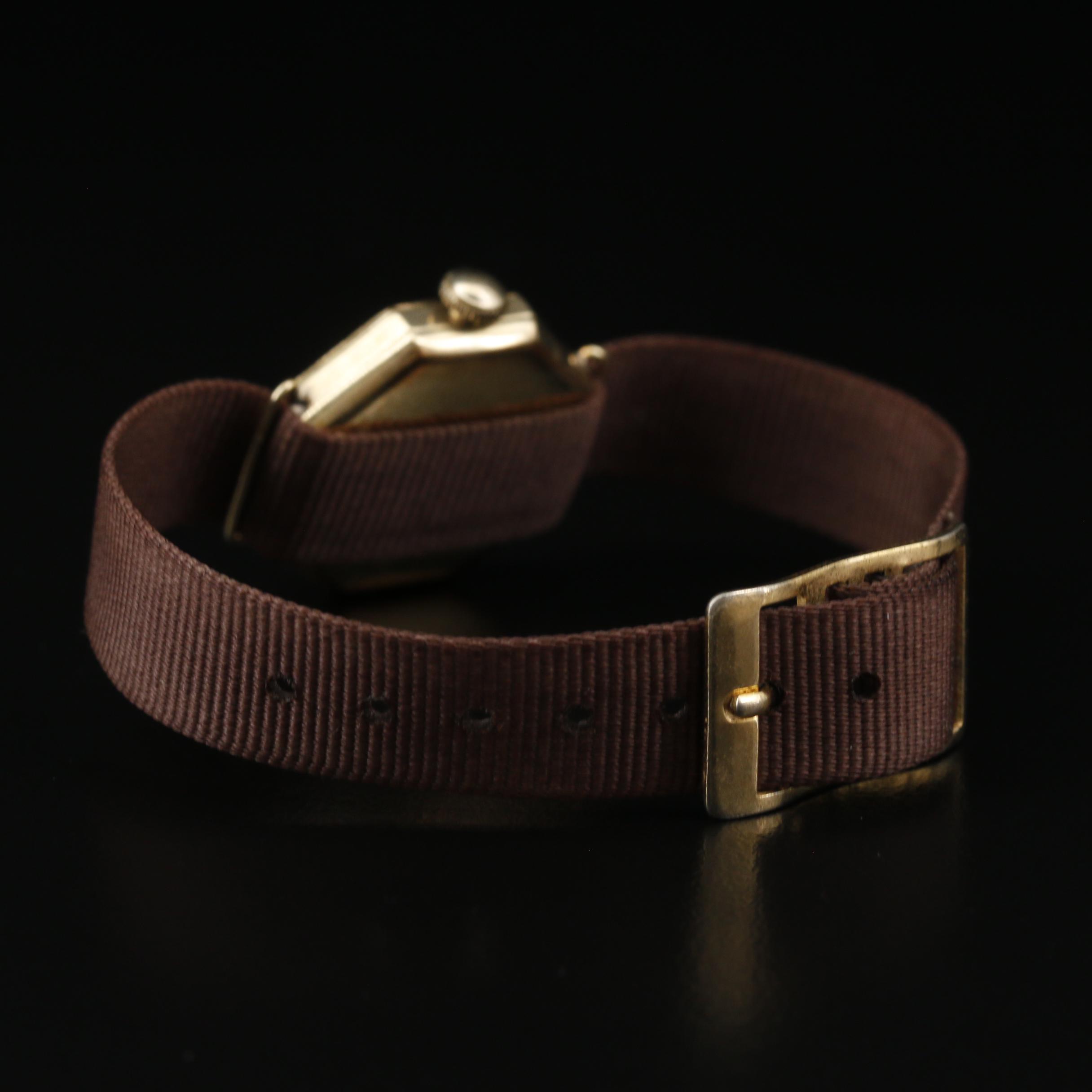 1918 Waltham 14K Yellow Gold Octagonal Watch