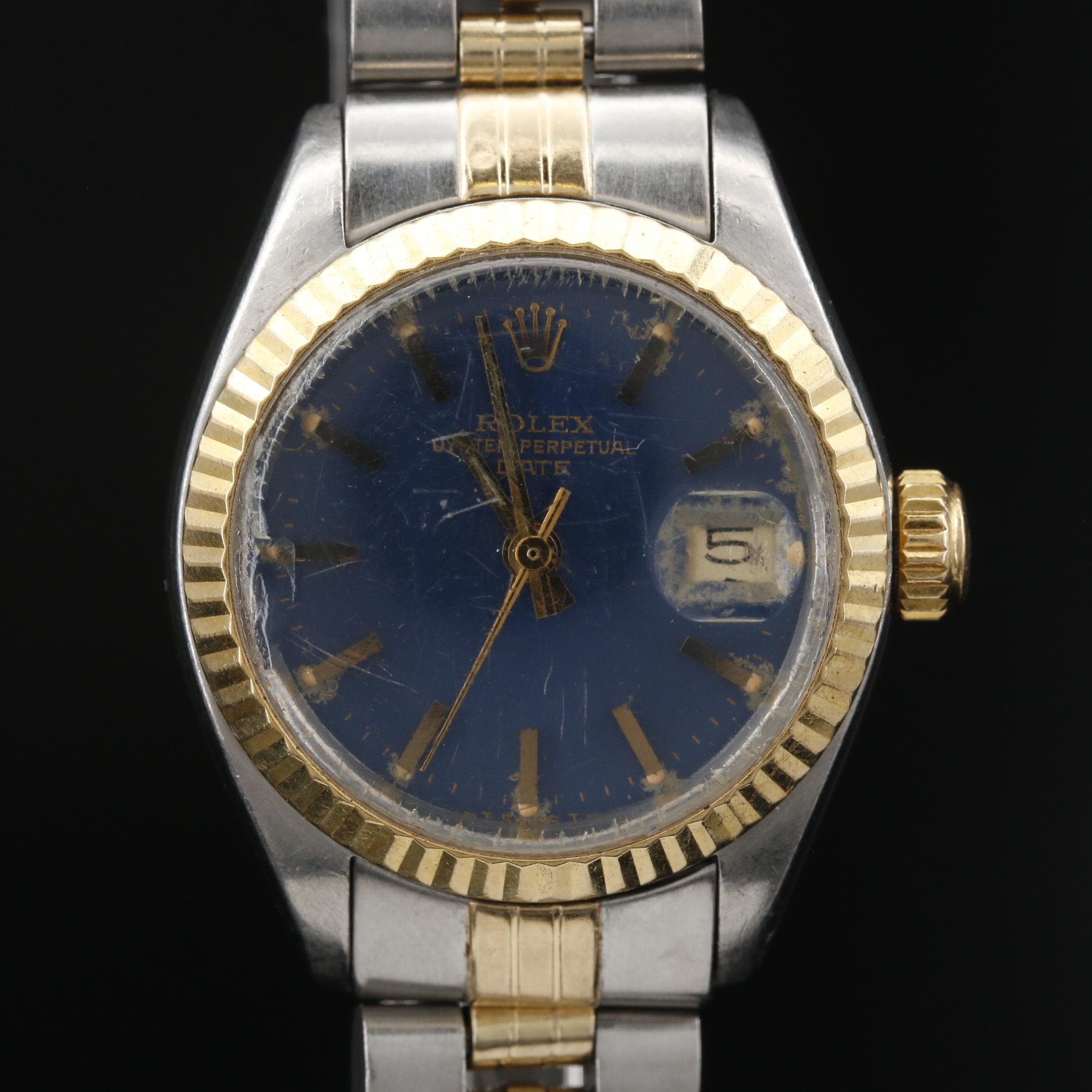 1978 Rolex Datejust Model 6917 Stainless Steel and 14K Gold Automatic Watch