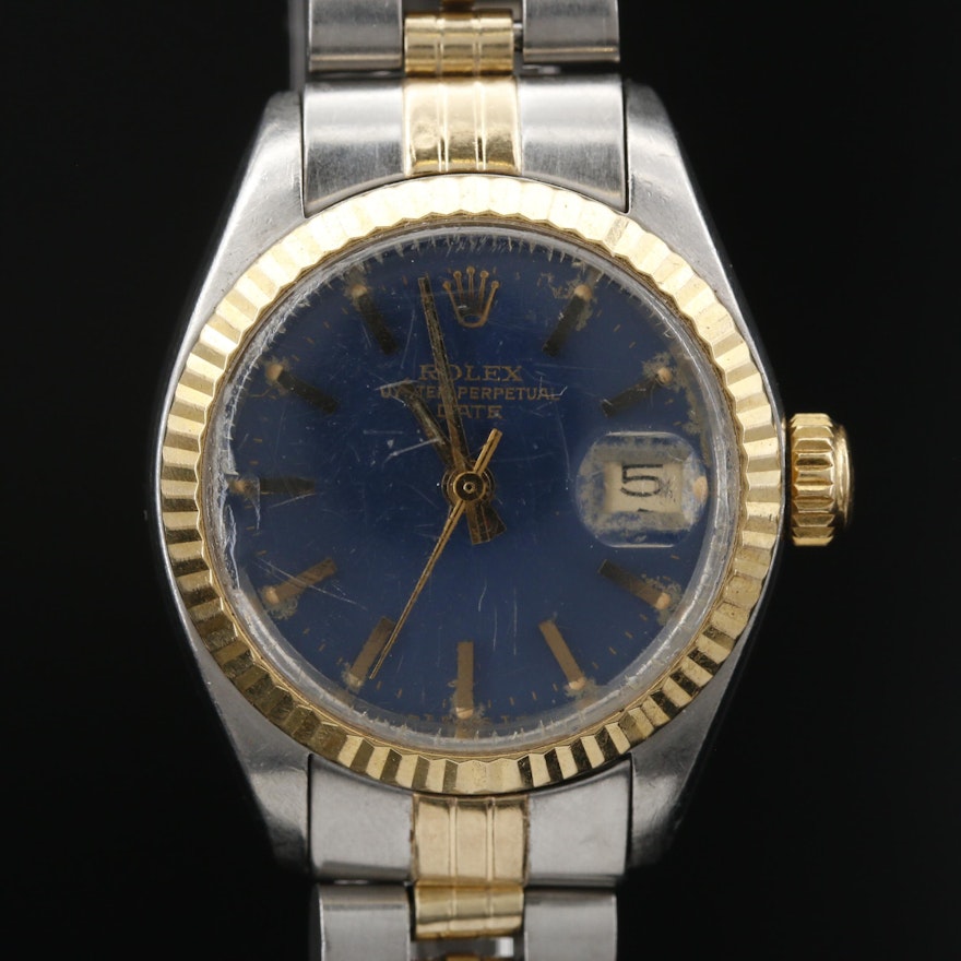 1978 Rolex Datejust Model 6917 Stainless Steel and 14K Gold Automatic Wristwatch