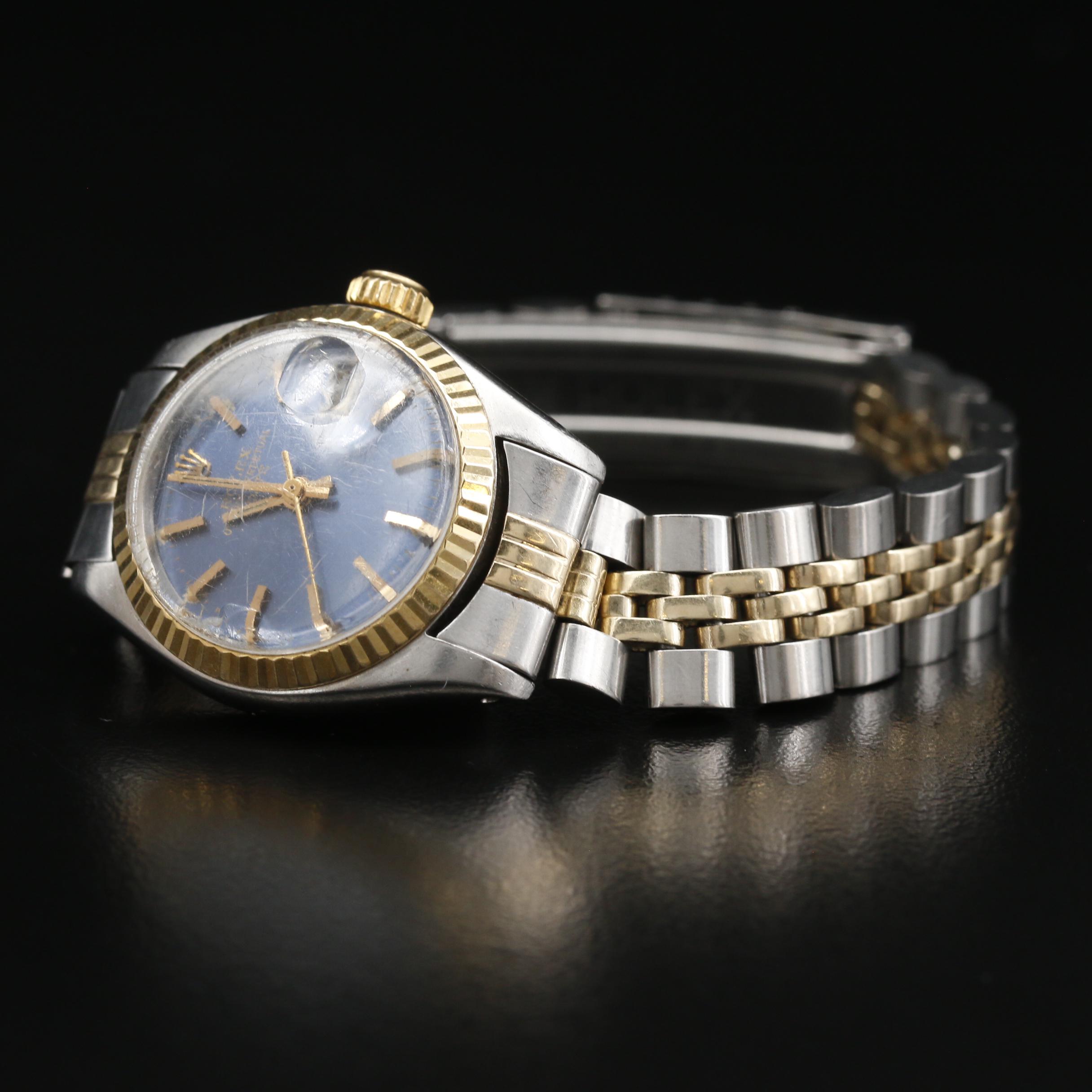 1978 Rolex Datejust Model 6917 Stainless Steel and 14K Gold Automatic Watch