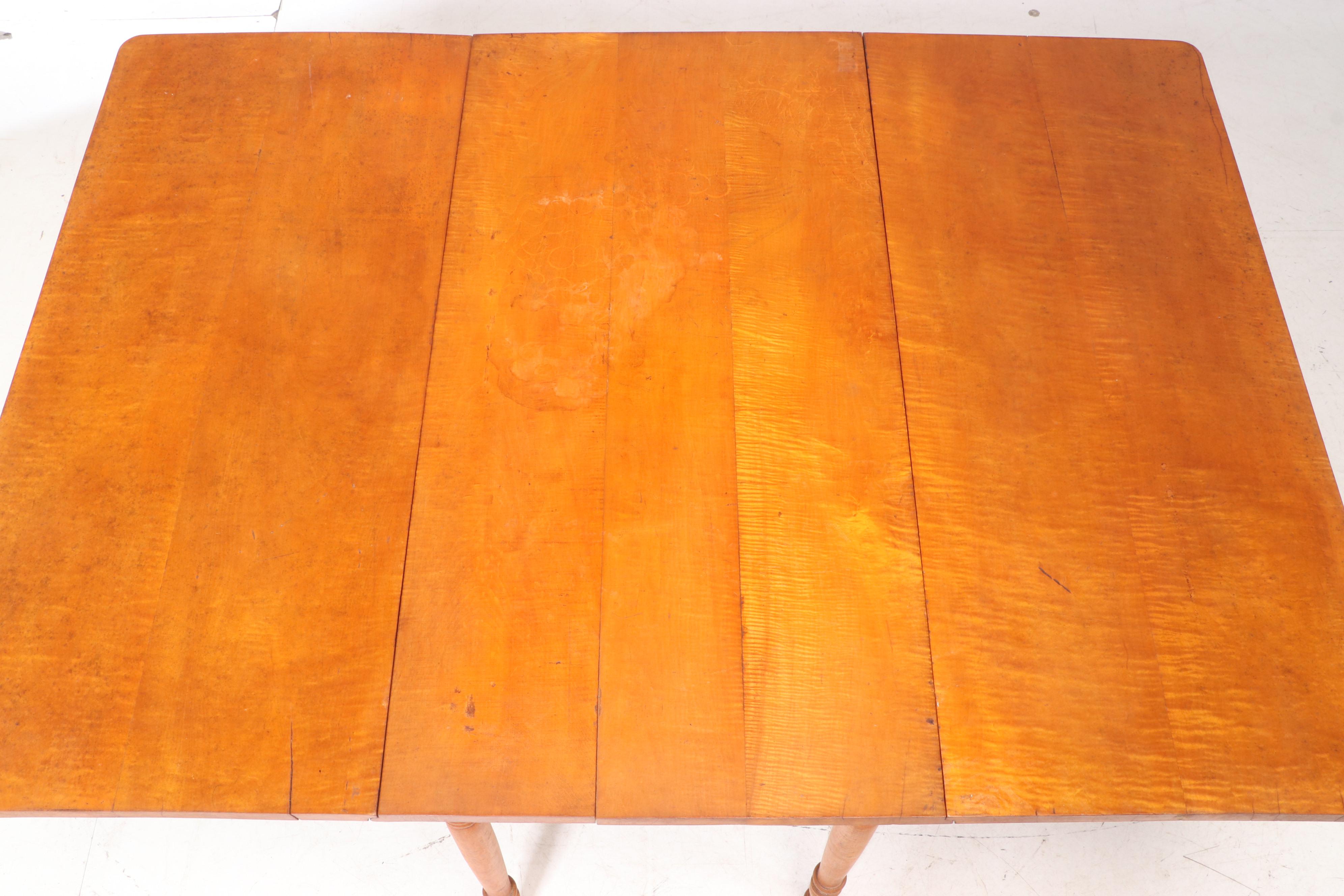 American Primitive Tiger Maple Drop-Leaf Table