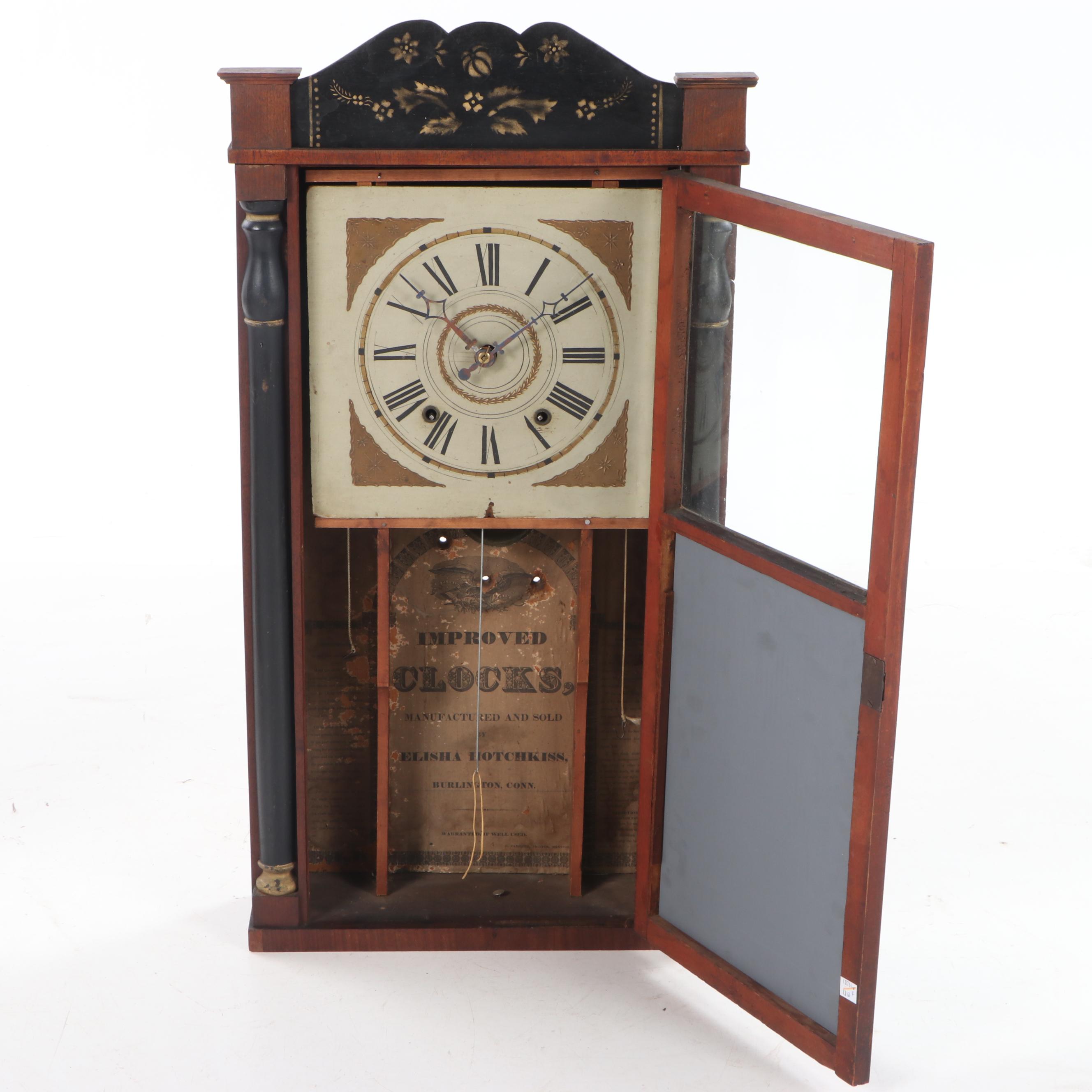 Jonathan Burr and Elisha Hotchkiss Columned Shelf Clocks, Late 19th Century