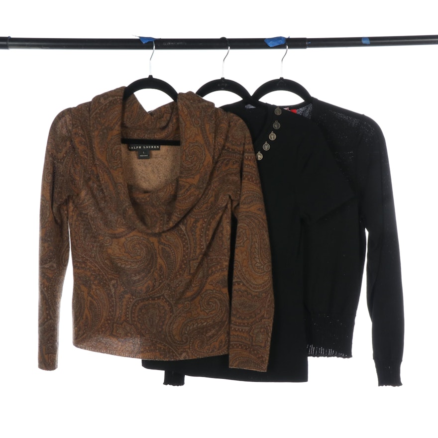 Ralph Lauren Black Label, Anne Klein and Cable & Gauge Sweaters and Top