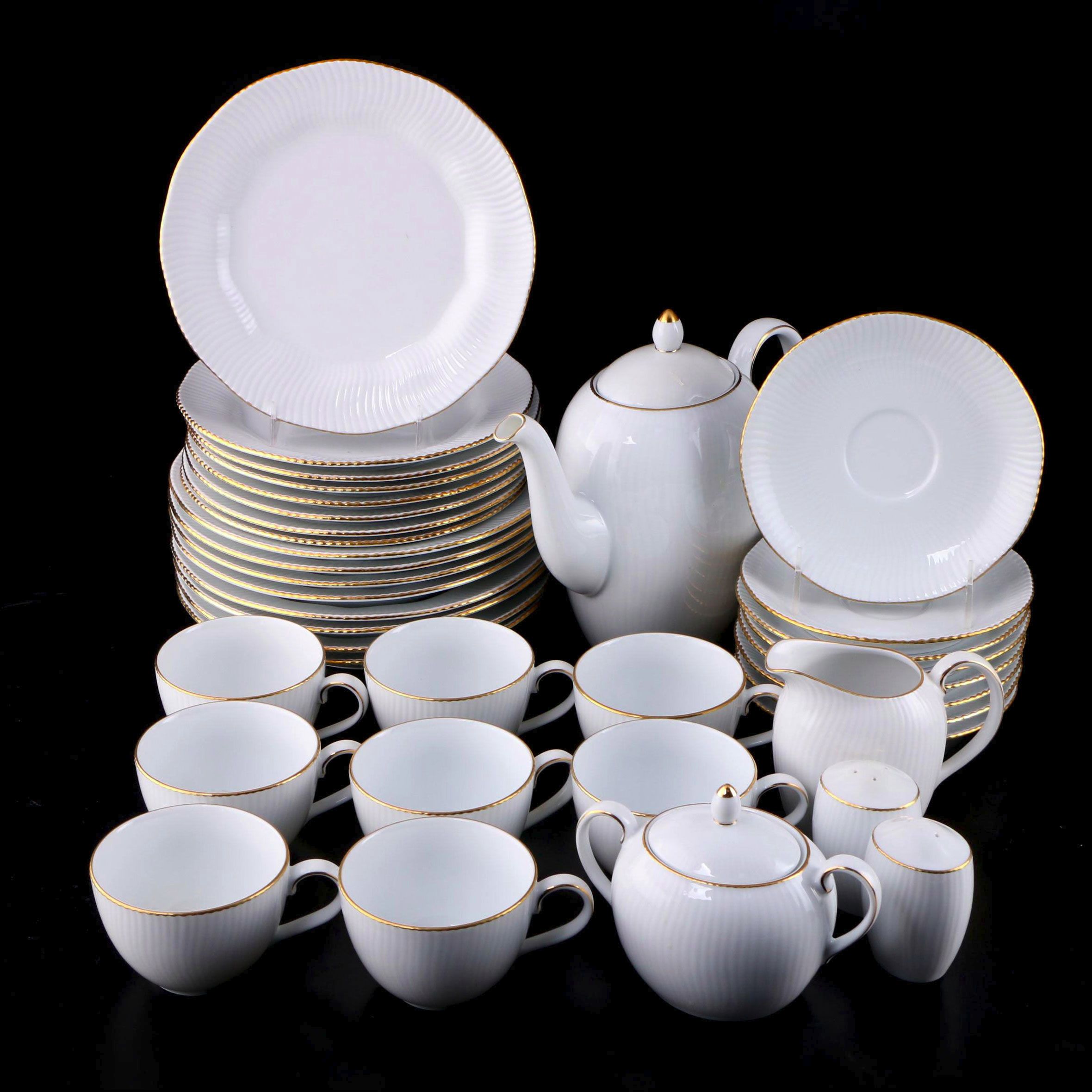 Noritake "Pacific Hill Gold" Porcelain Dinnerware and Tableware, 1999-2000