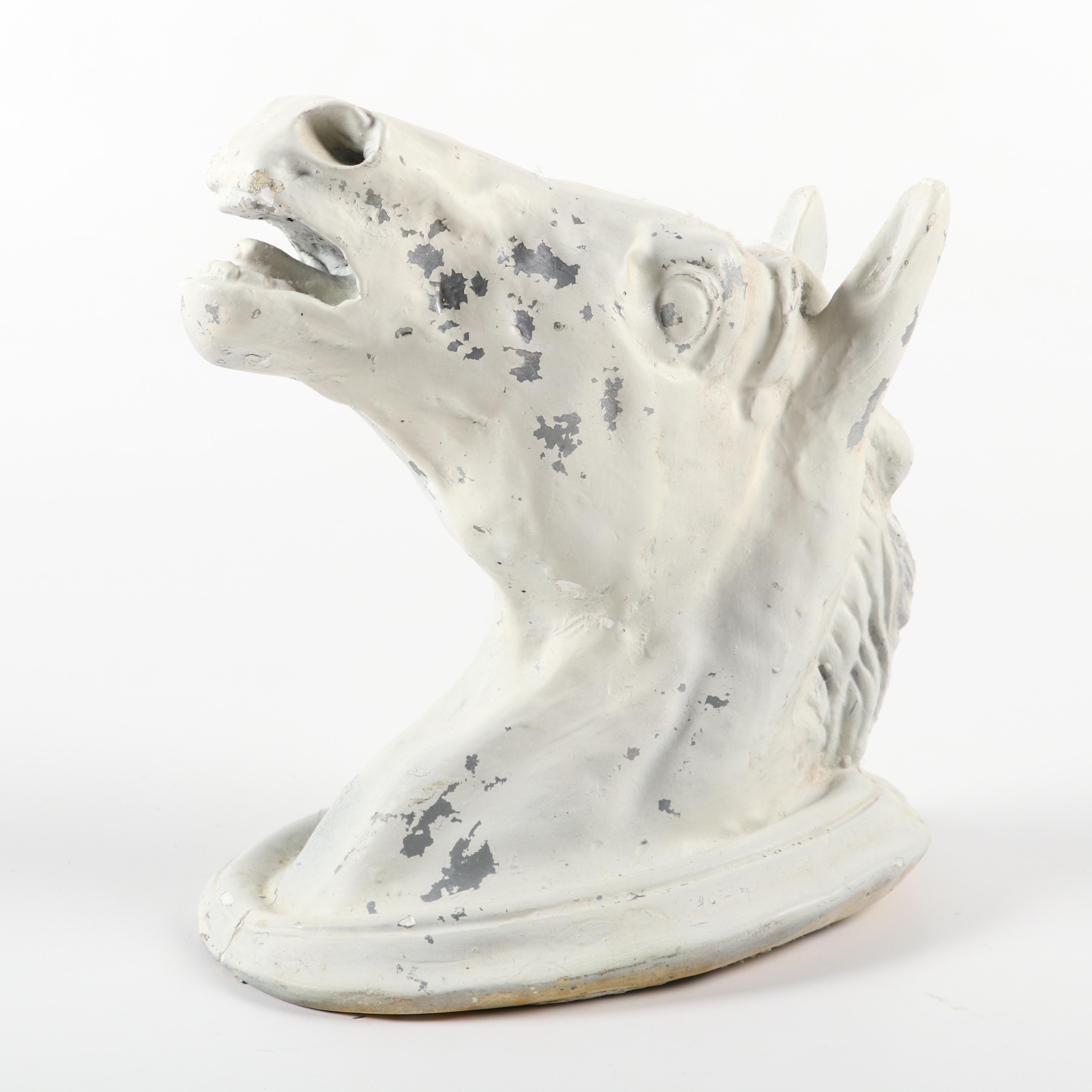 Enamel Painted Mold Cast Horse Head Wall Decor