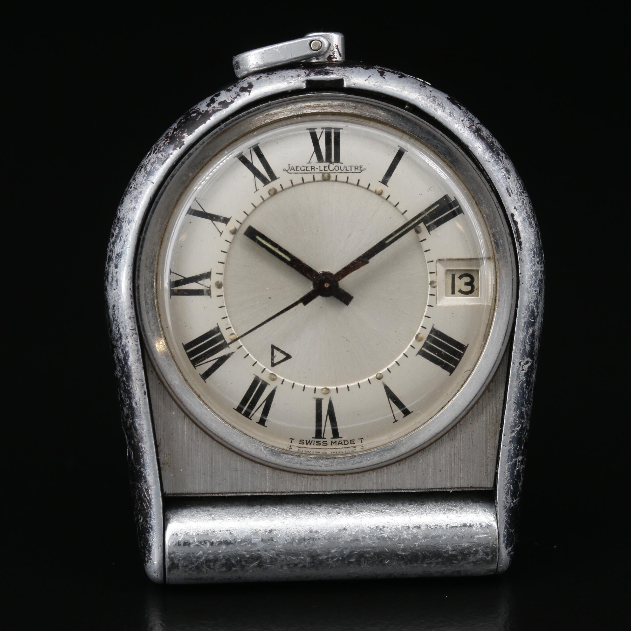 Vintage Jaeger-LeCoultre Memovox  Stainless Steel Travel Alarm Clock