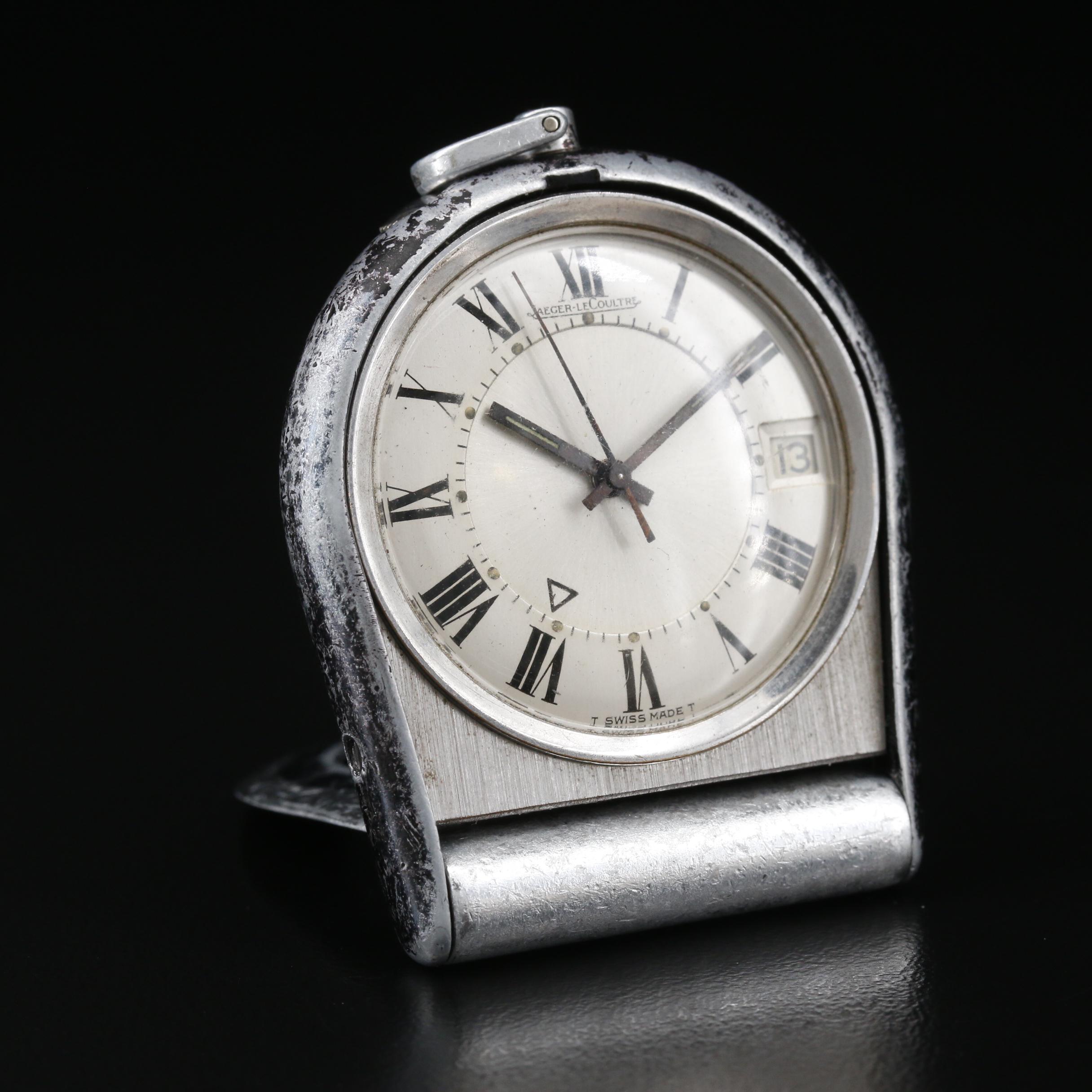 Vintage Jaeger-LeCoultre Memovox  Stainless Steel Travel Alarm Clock