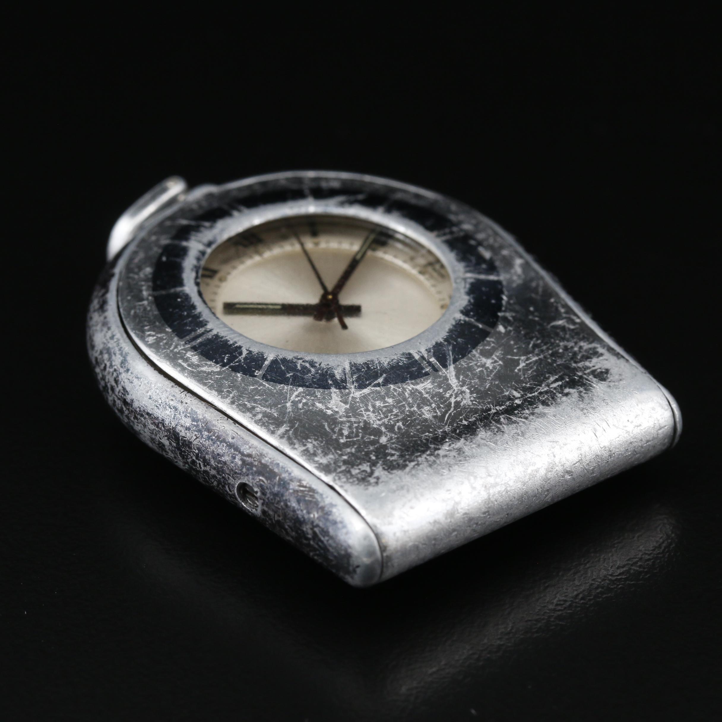 Vintage Jaeger-LeCoultre Memovox  Stainless Steel Travel Alarm Clock