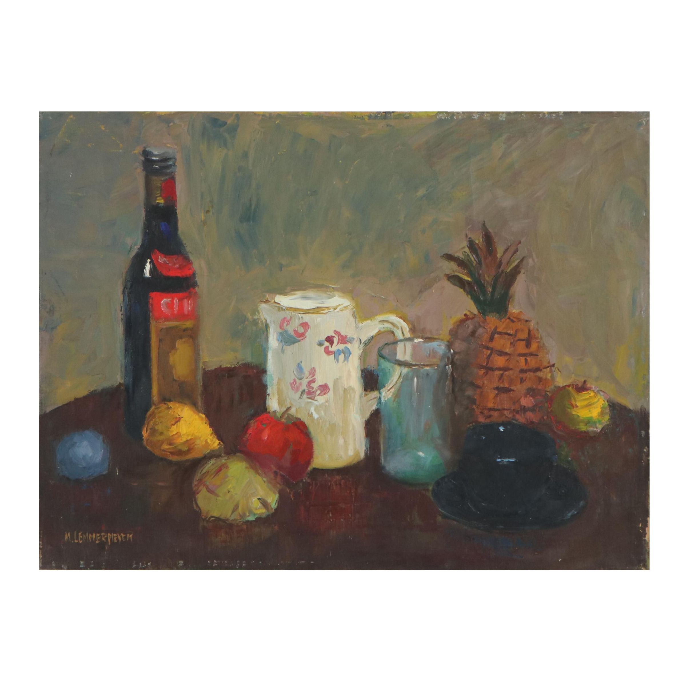 Michael Lemmermeyer Oil Painting of Still Life, Mid 20th Century