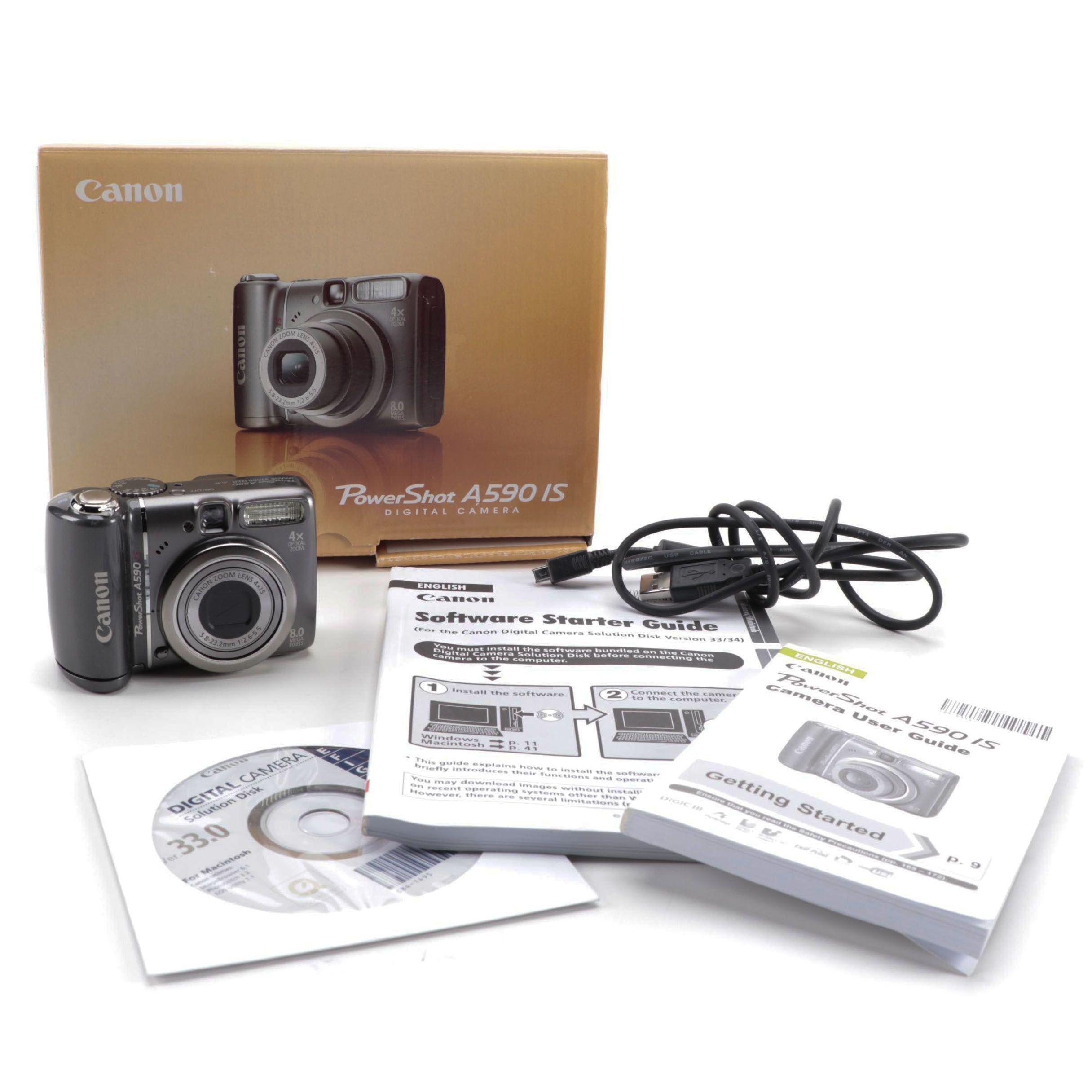 Canon PowerShot A590 IS Digital Camera with Original Packaging