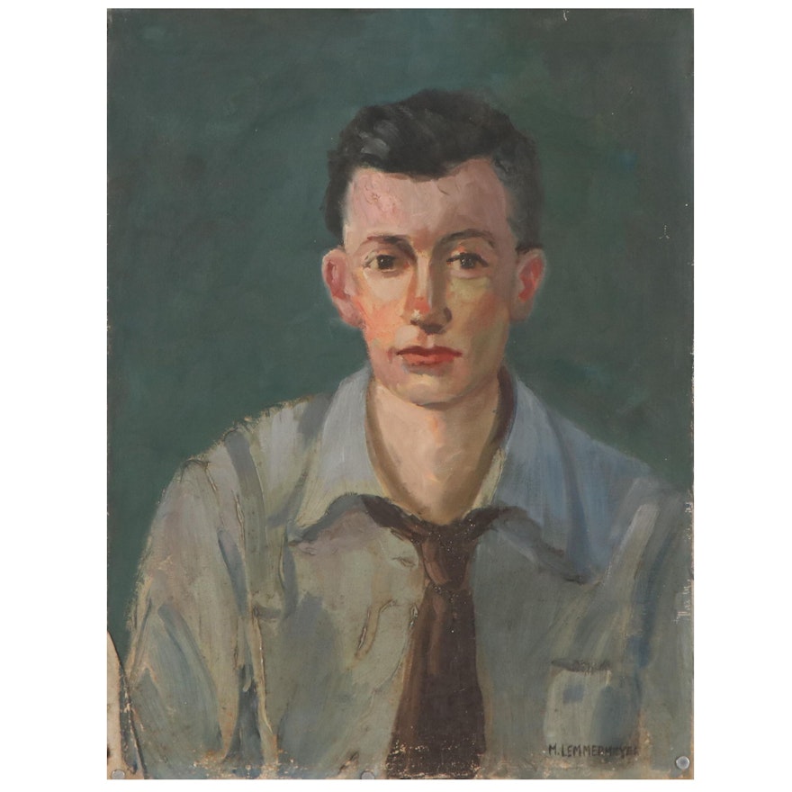 Michael Lemmermeyer Oil Portrait, Mid 20th Century