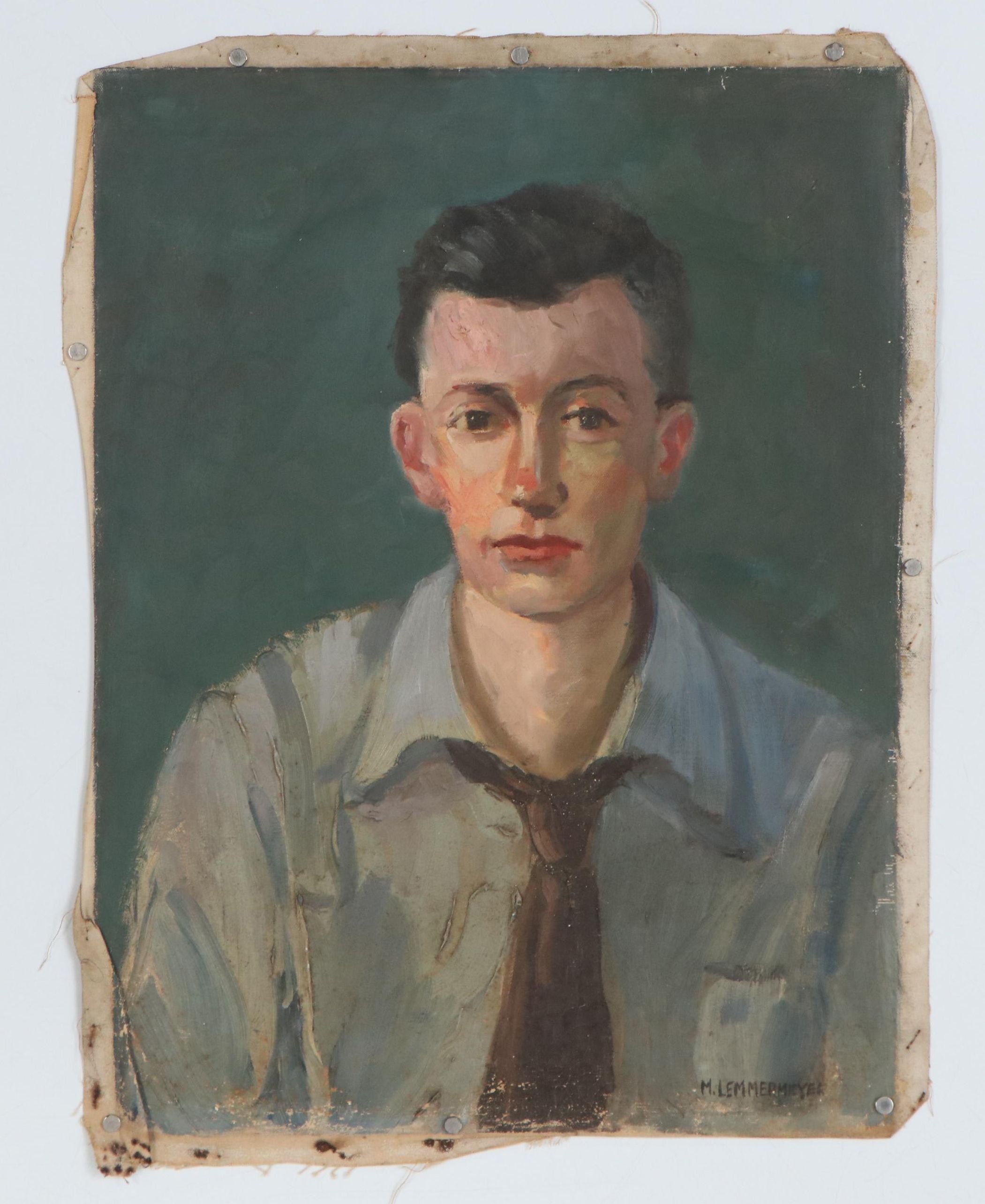Michael Lemmermeyer Oil Portrait, Mid 20th Century