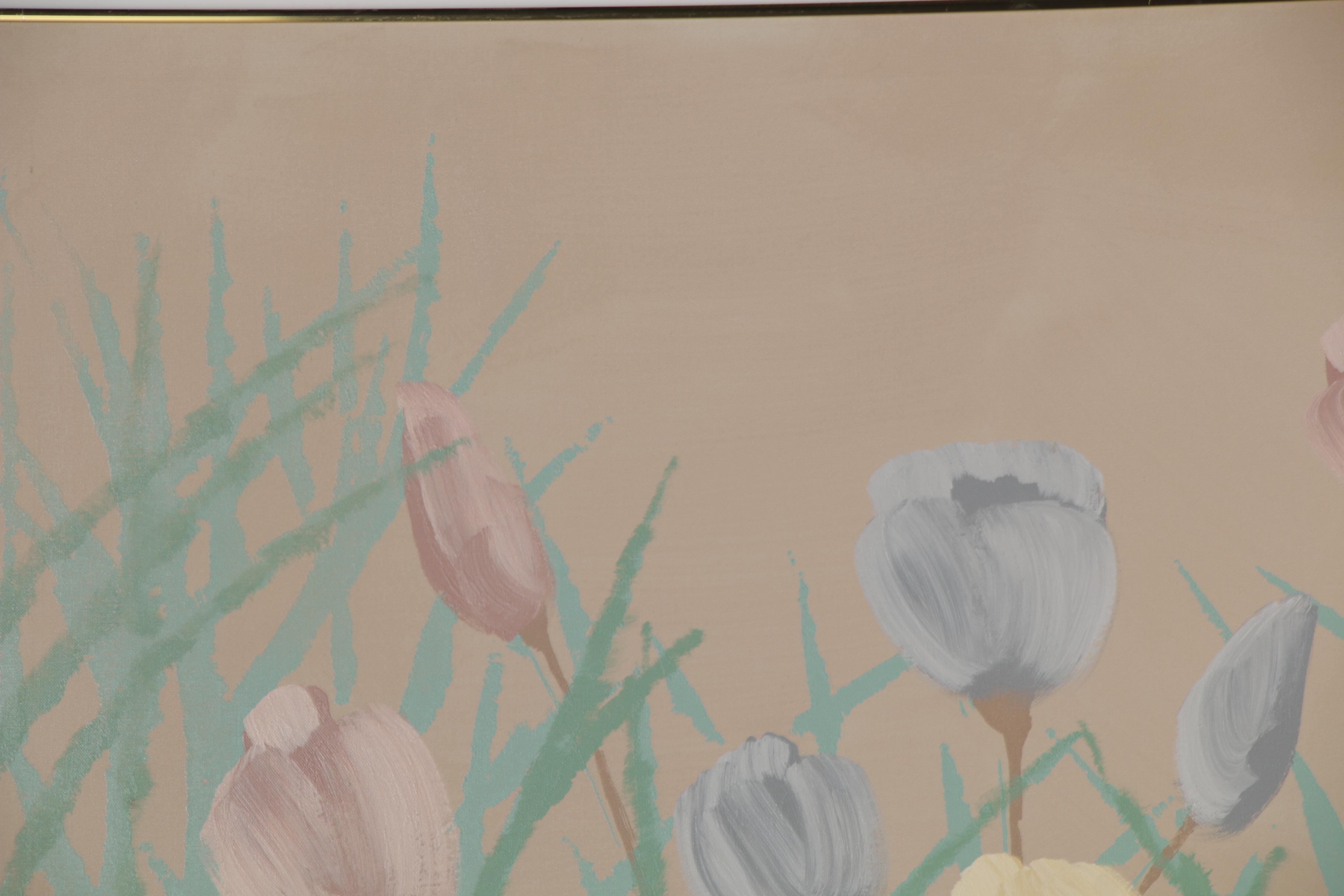 Lee Reynolds Acrylic Painting of Tulips, Late 20th Century