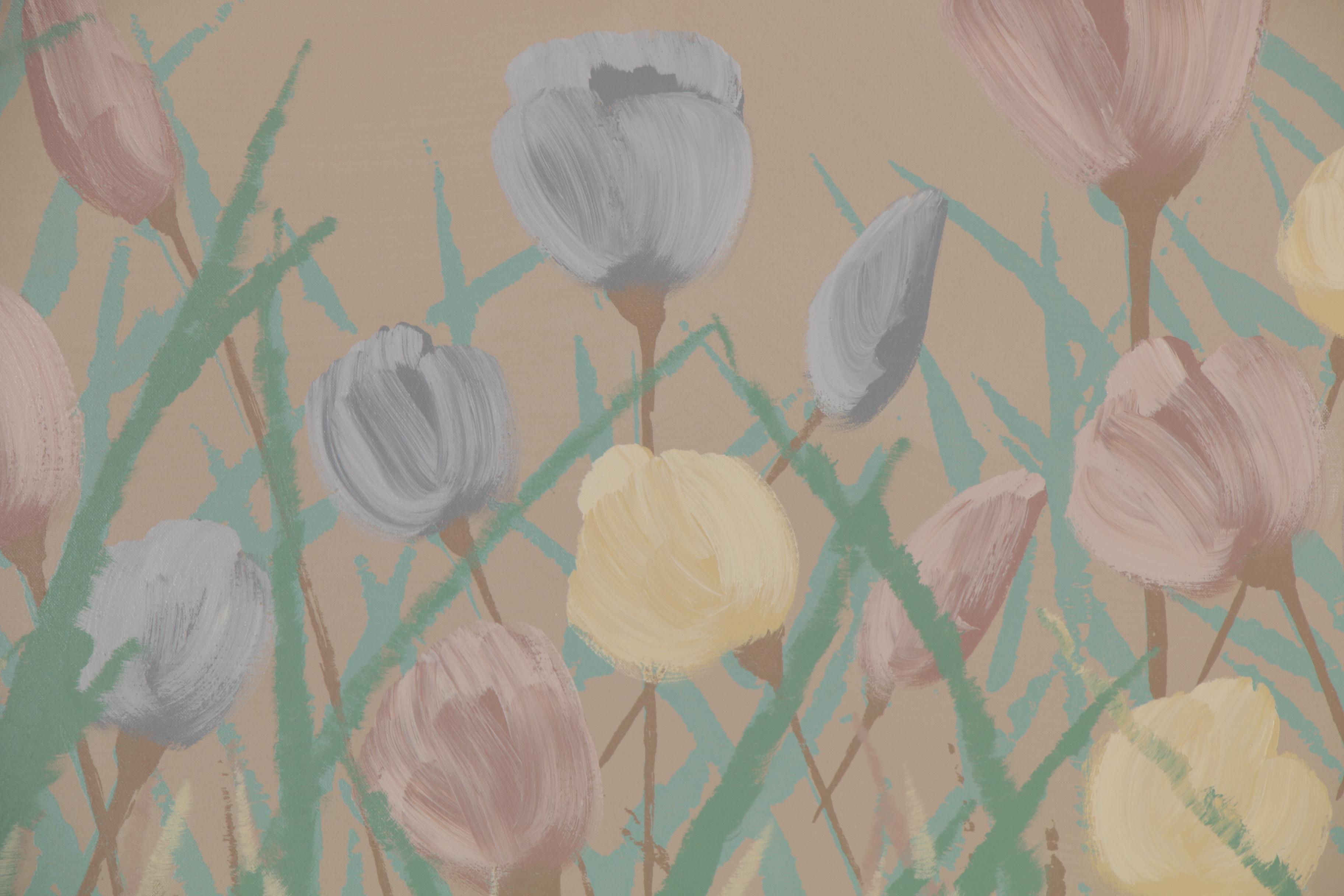 Lee Reynolds Acrylic Painting of Tulips, Late 20th Century