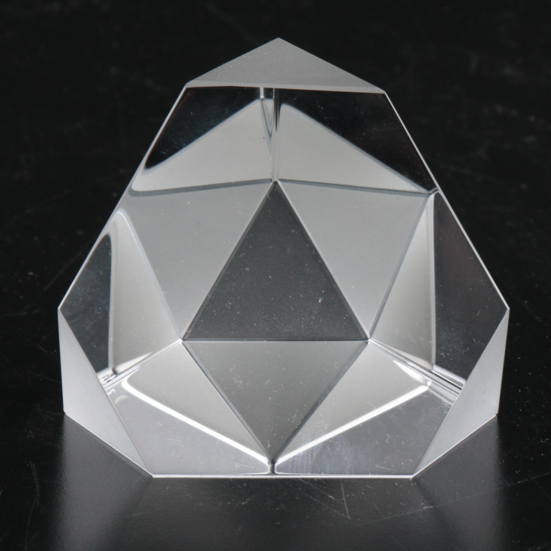 Steuben Crystal Geometric "Octron Prism" Paperweight, Signed