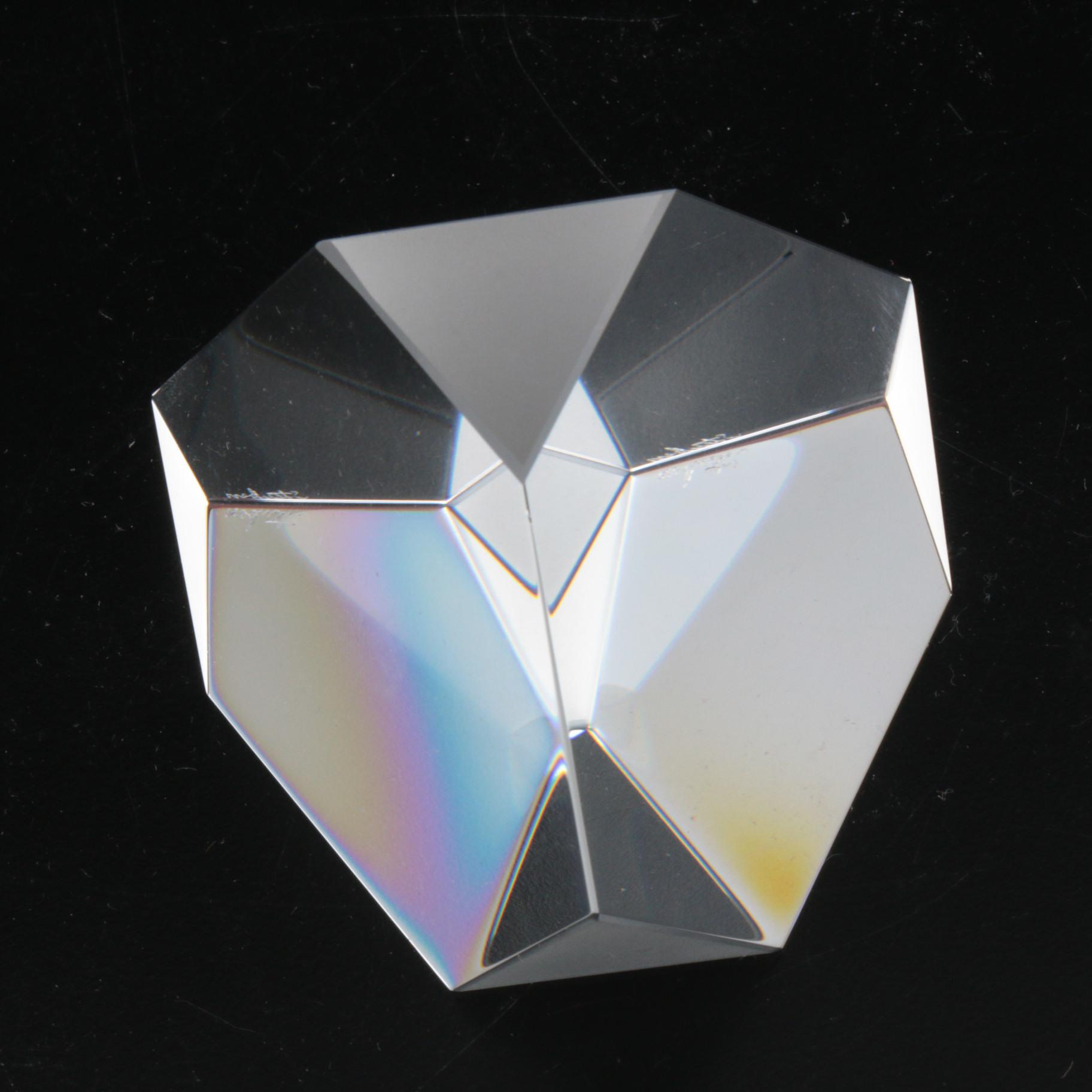 Steuben Crystal Geometric "Octron Prism" Paperweight, Signed