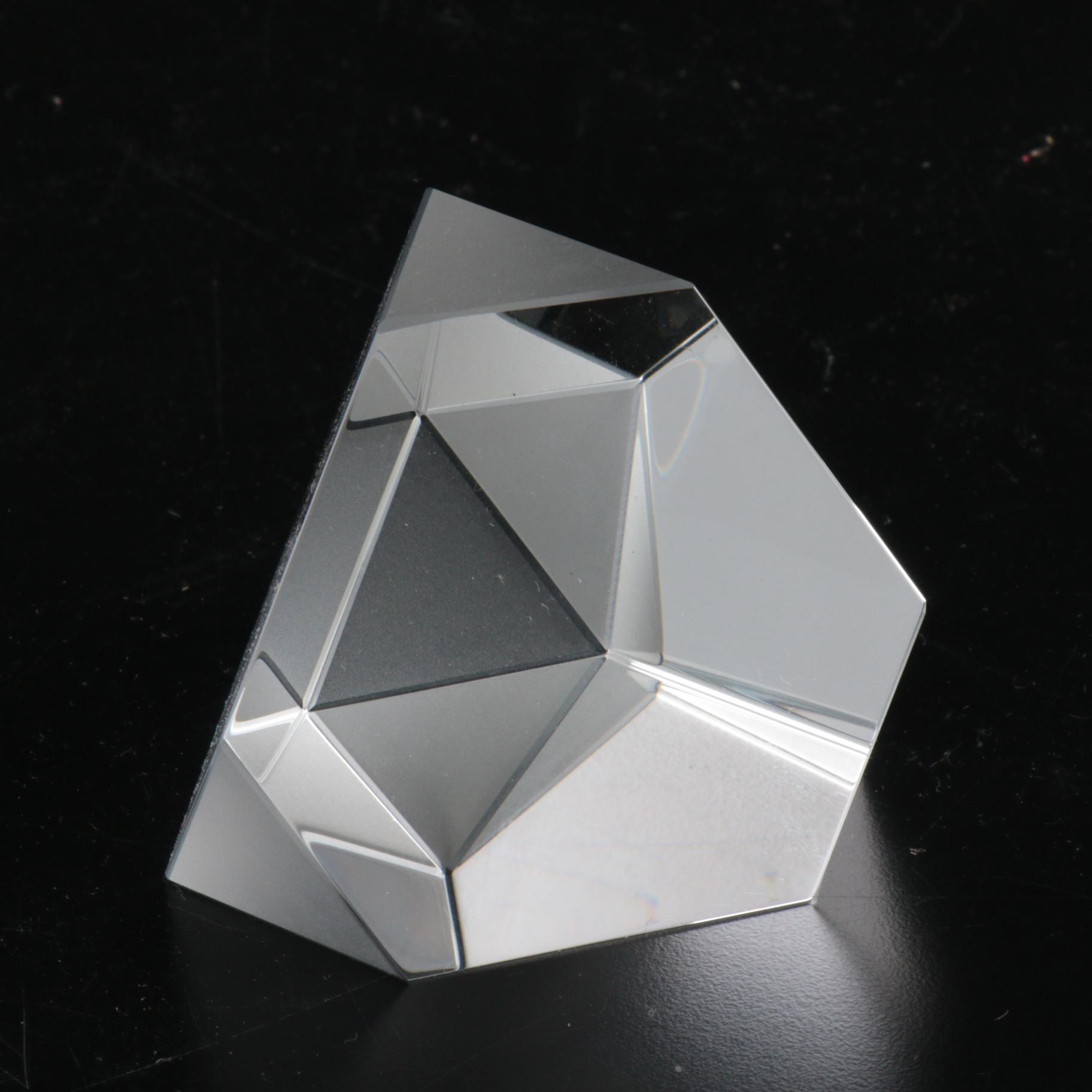 Steuben Crystal Geometric "Octron Prism" Paperweight, Signed