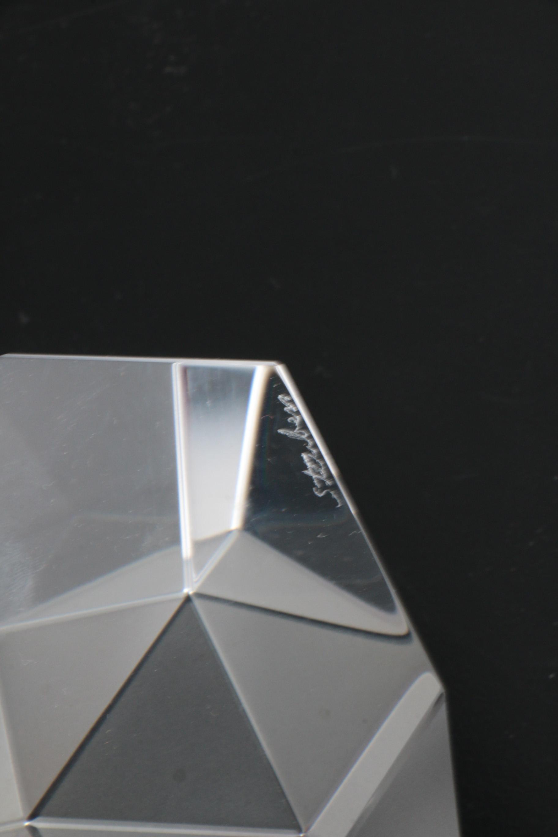 Steuben Crystal Geometric "Octron Prism" Paperweight, Signed