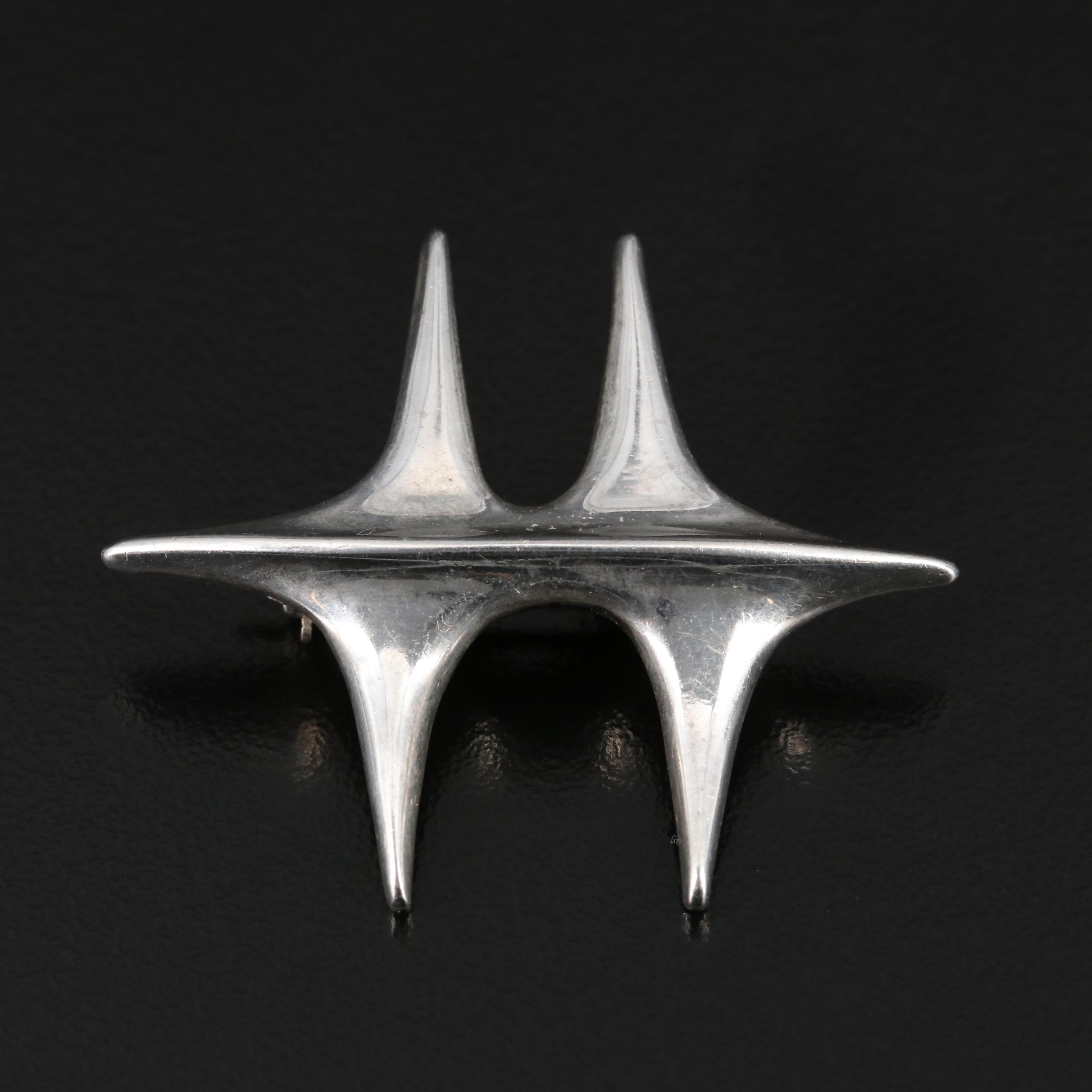 Sterling Silver Modern Brooch