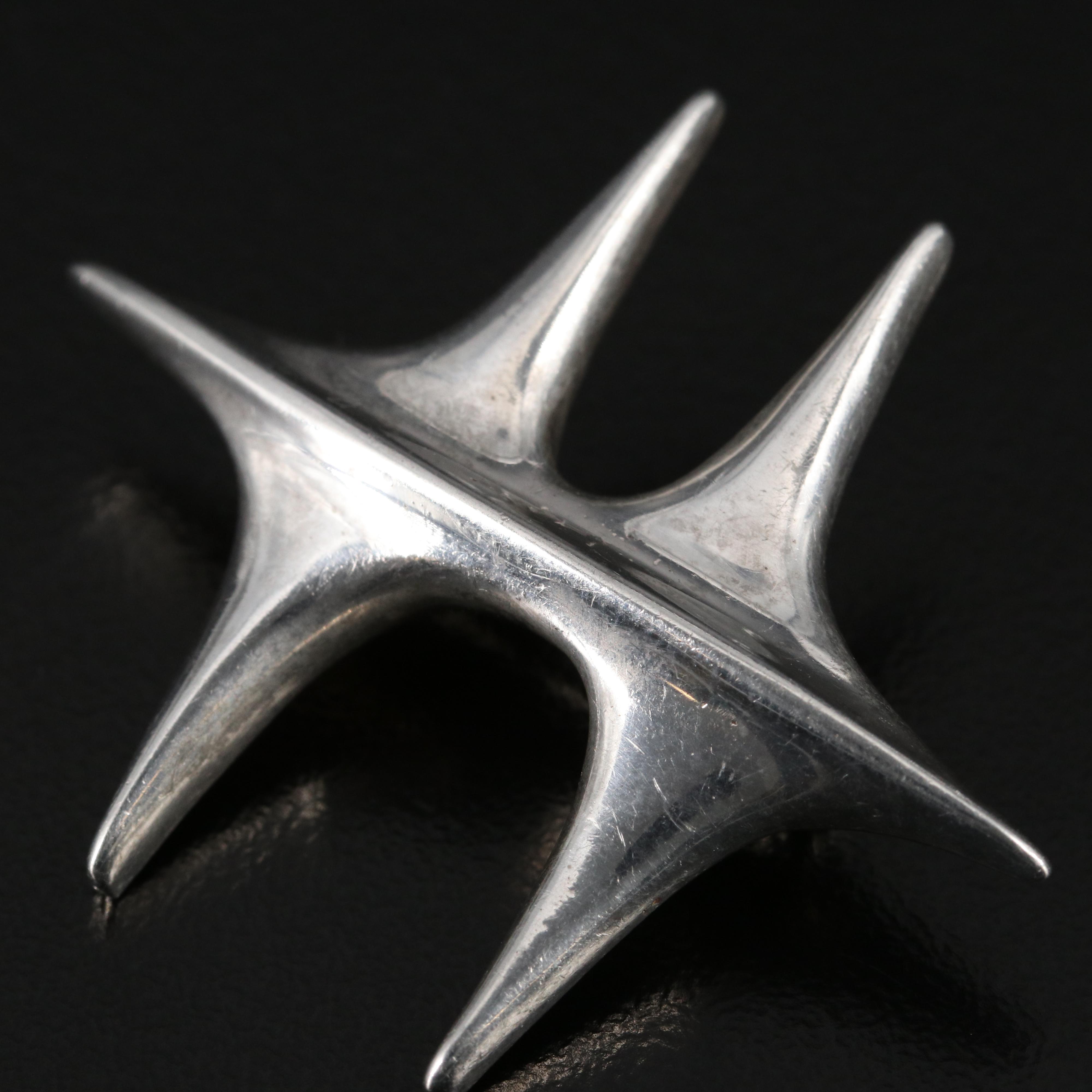 Sterling Silver Modern Brooch