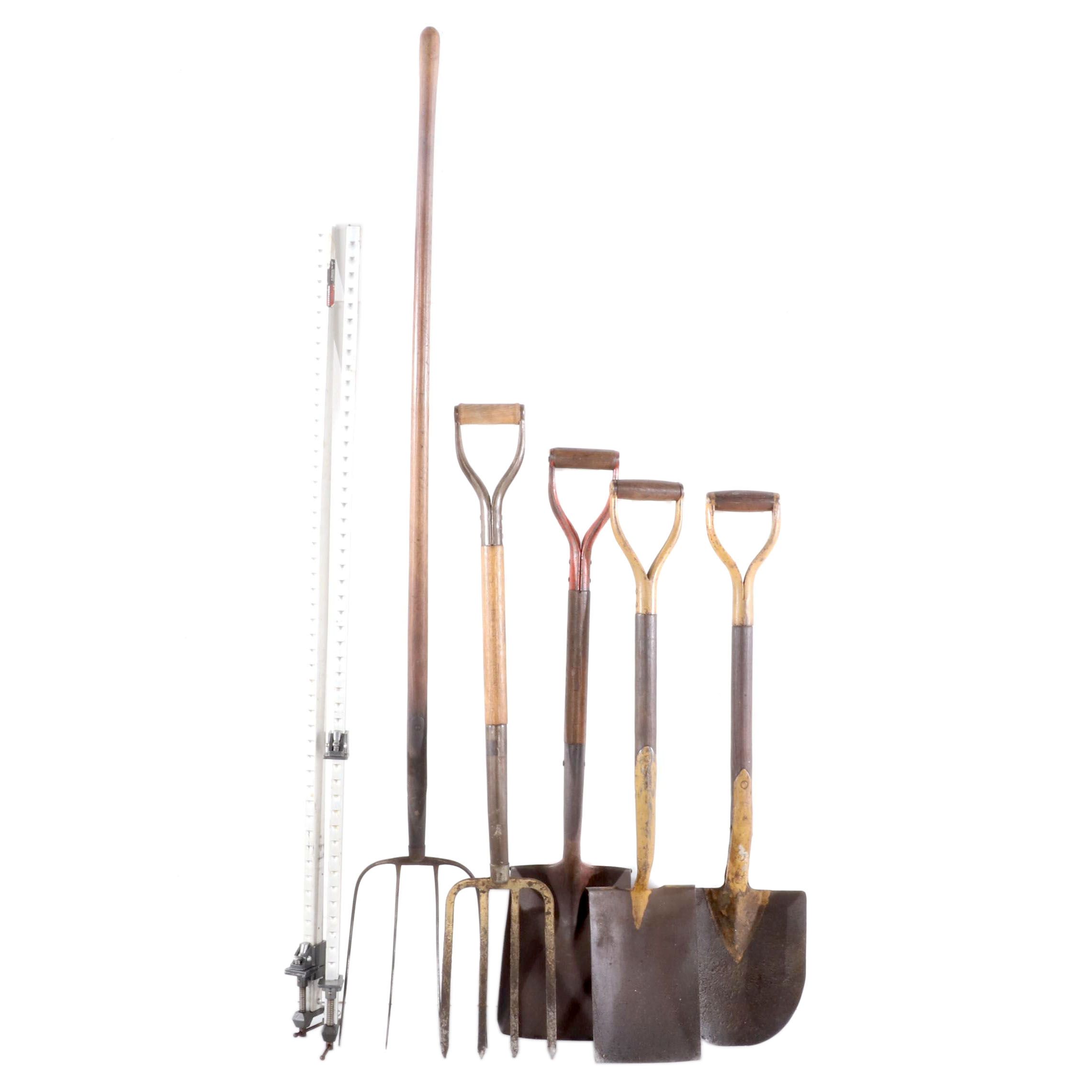 Sears Craftsman Aluminum Bar Clamps, Pitchforks, Shovels, and Landscaping Tools