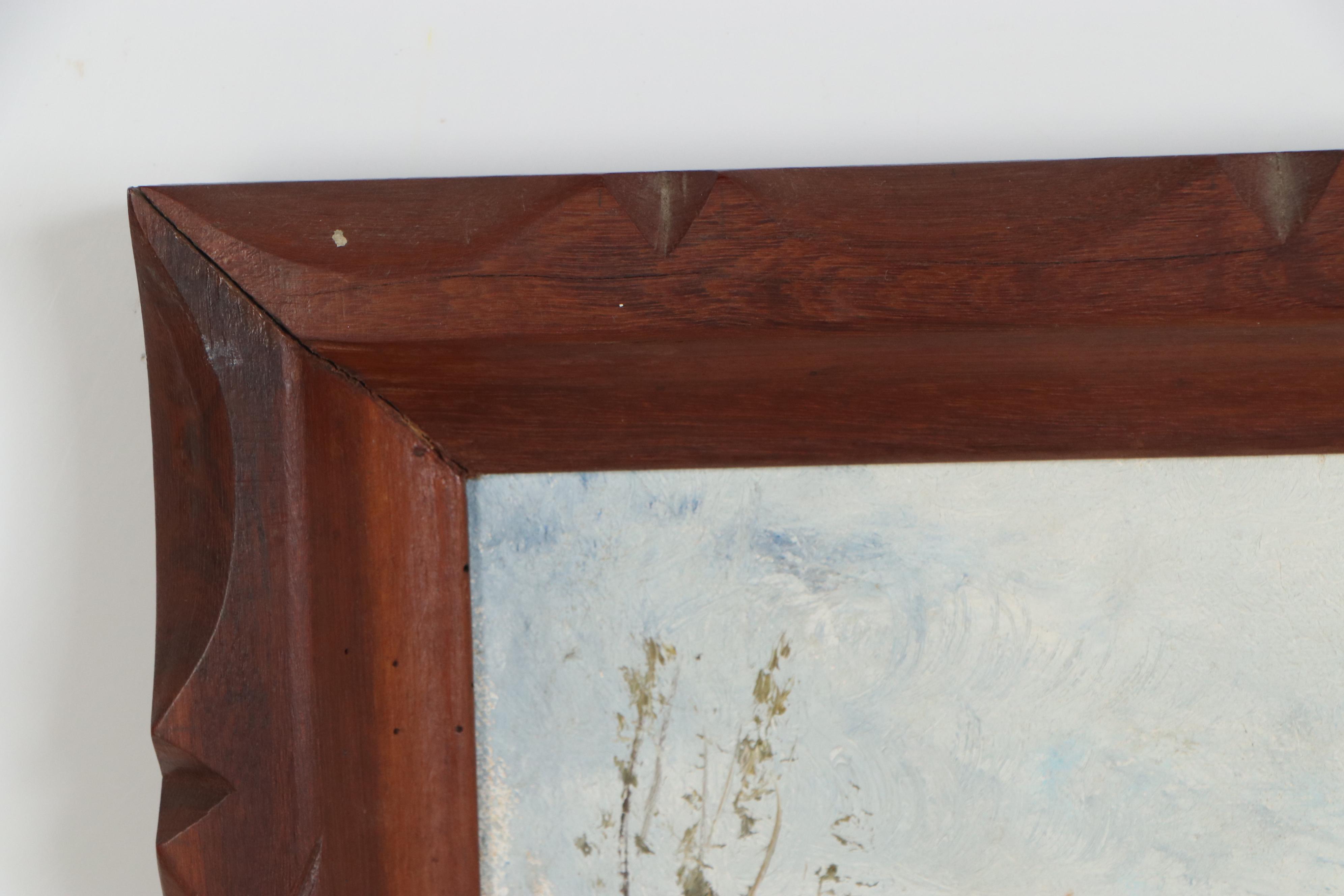 Evelyn Levy Shaw Lakeside Landscape Oil Painting, Late 20th Century