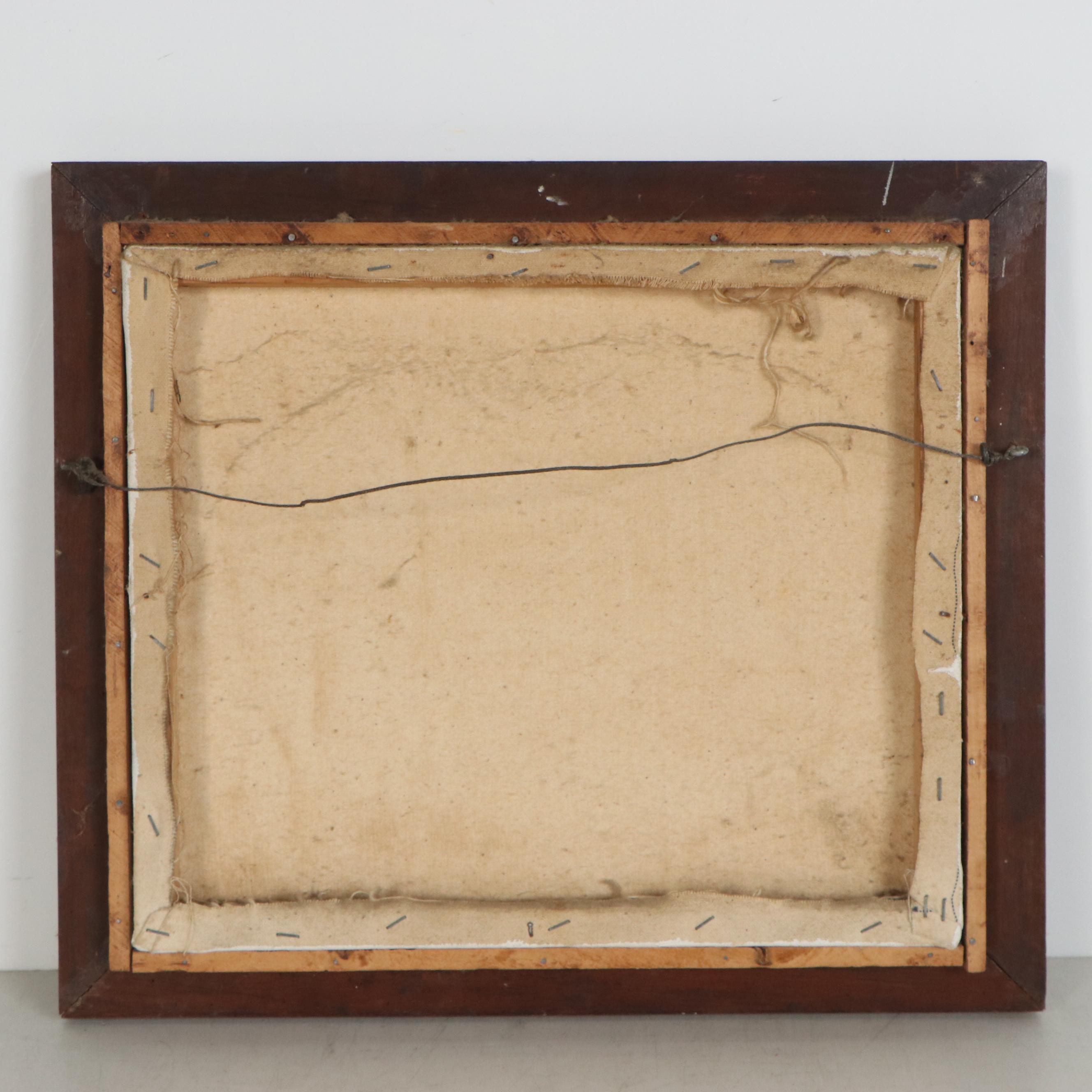 Evelyn Levy Shaw Lakeside Landscape Oil Painting, Late 20th Century