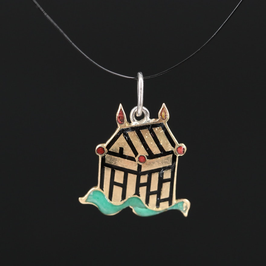 14K Enamel House Charm