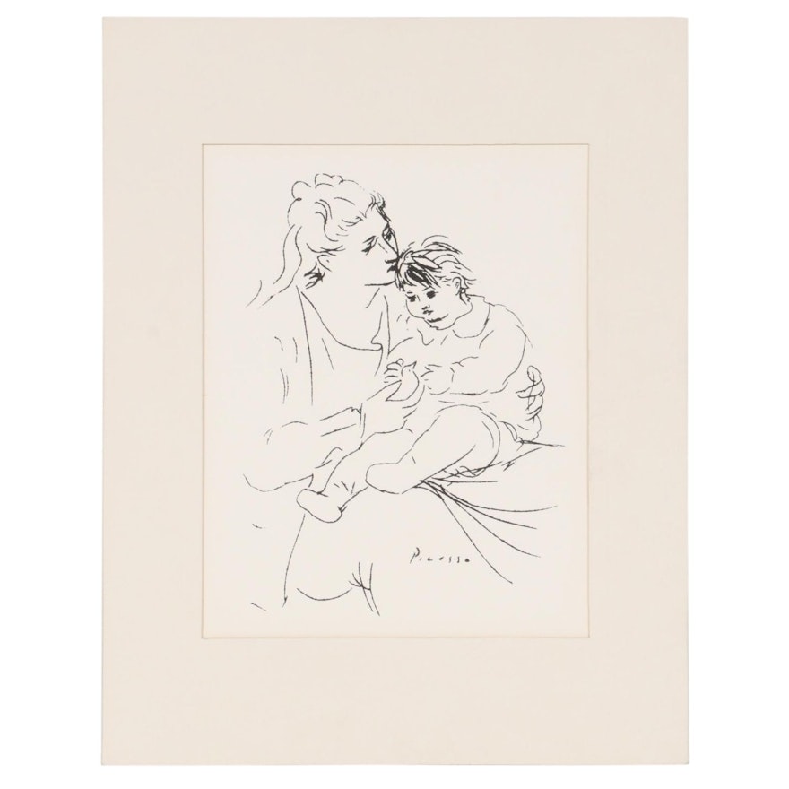 Lithographic Print after Pablo Picasso "Mother and Child"