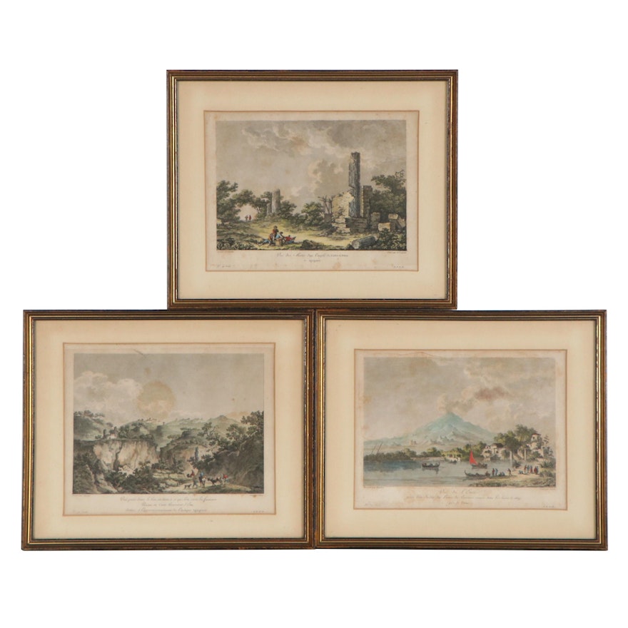 Hand-Colored Engravings after Claude-Louis Châtelet, Early 19th Century