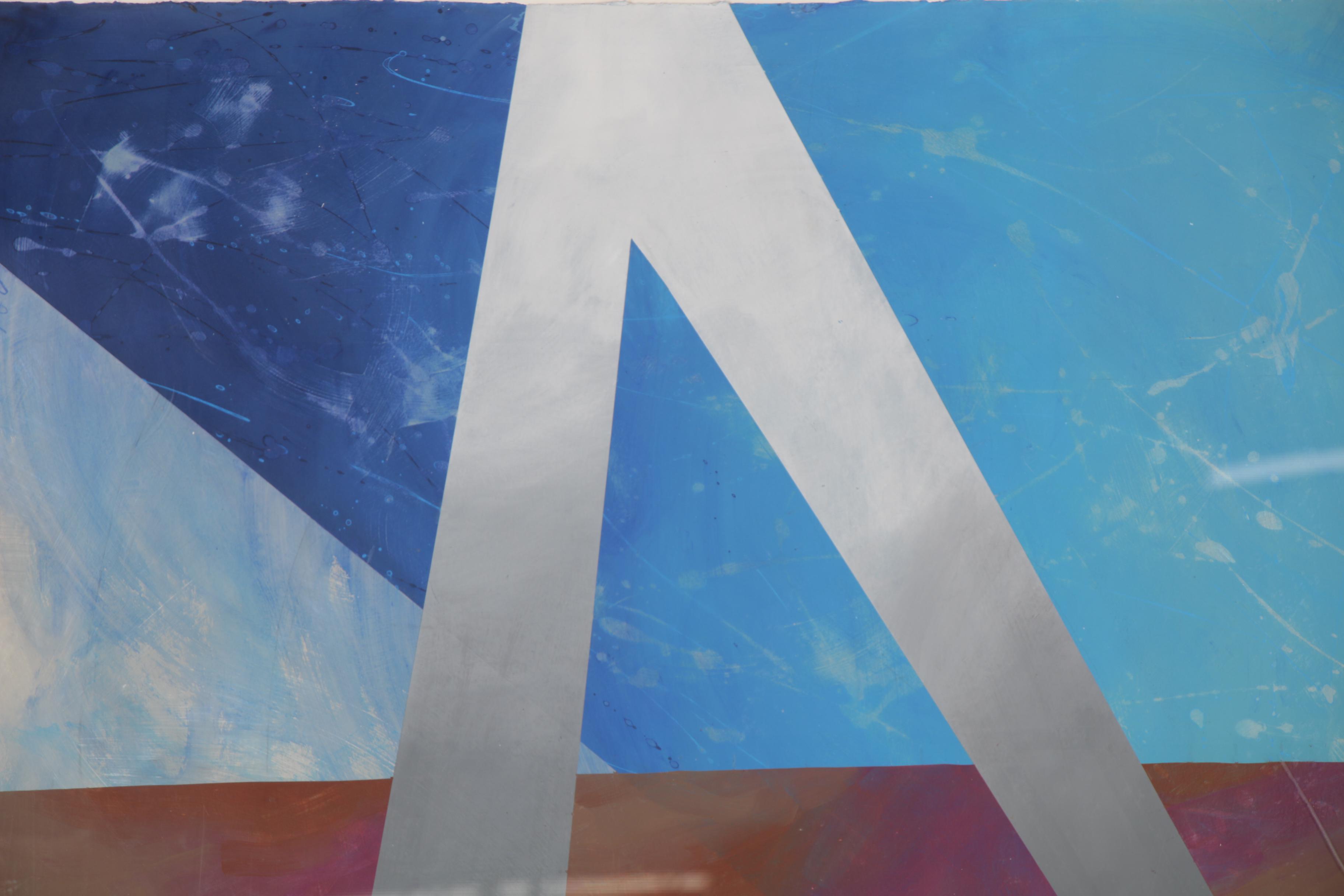 Arthur Johnson Abstract Acrylic Painting, 1990