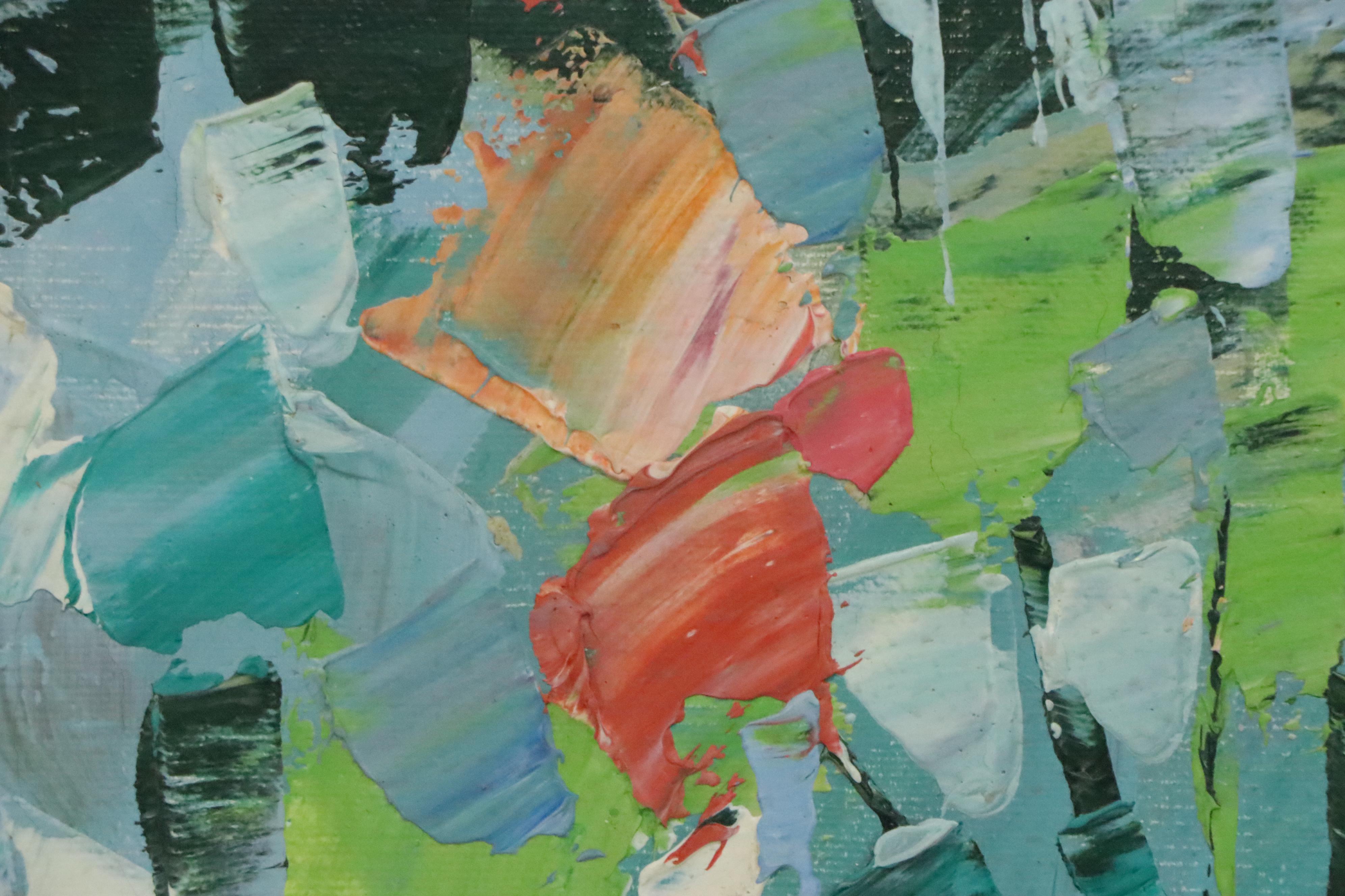 Expressionist Style Floral Still Life Oil Painting, Mid to Late 20th Century